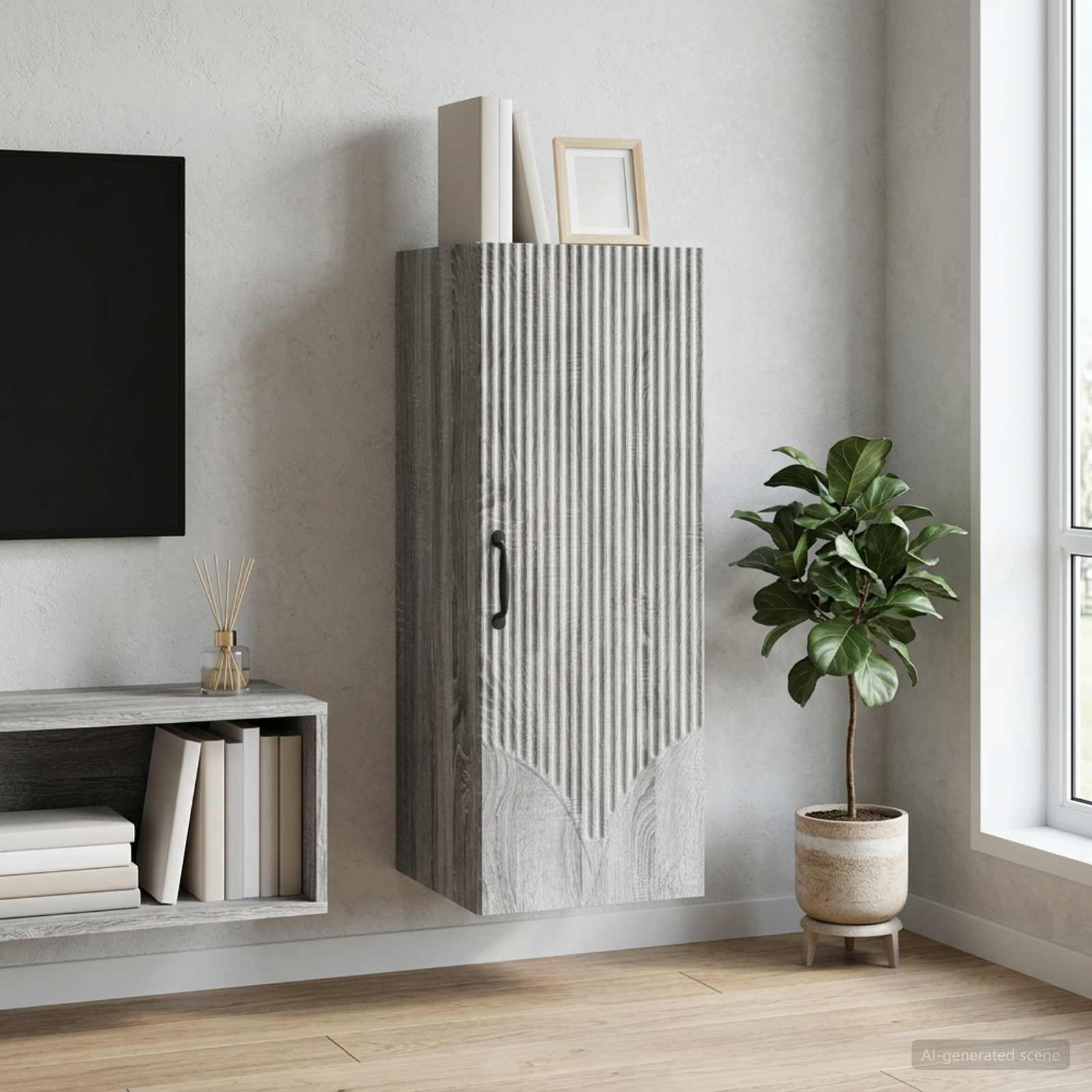 Armoire Murale Sonoma gris 33 x 34,5 x 90 cm Bois d'ingénierie - XIOS