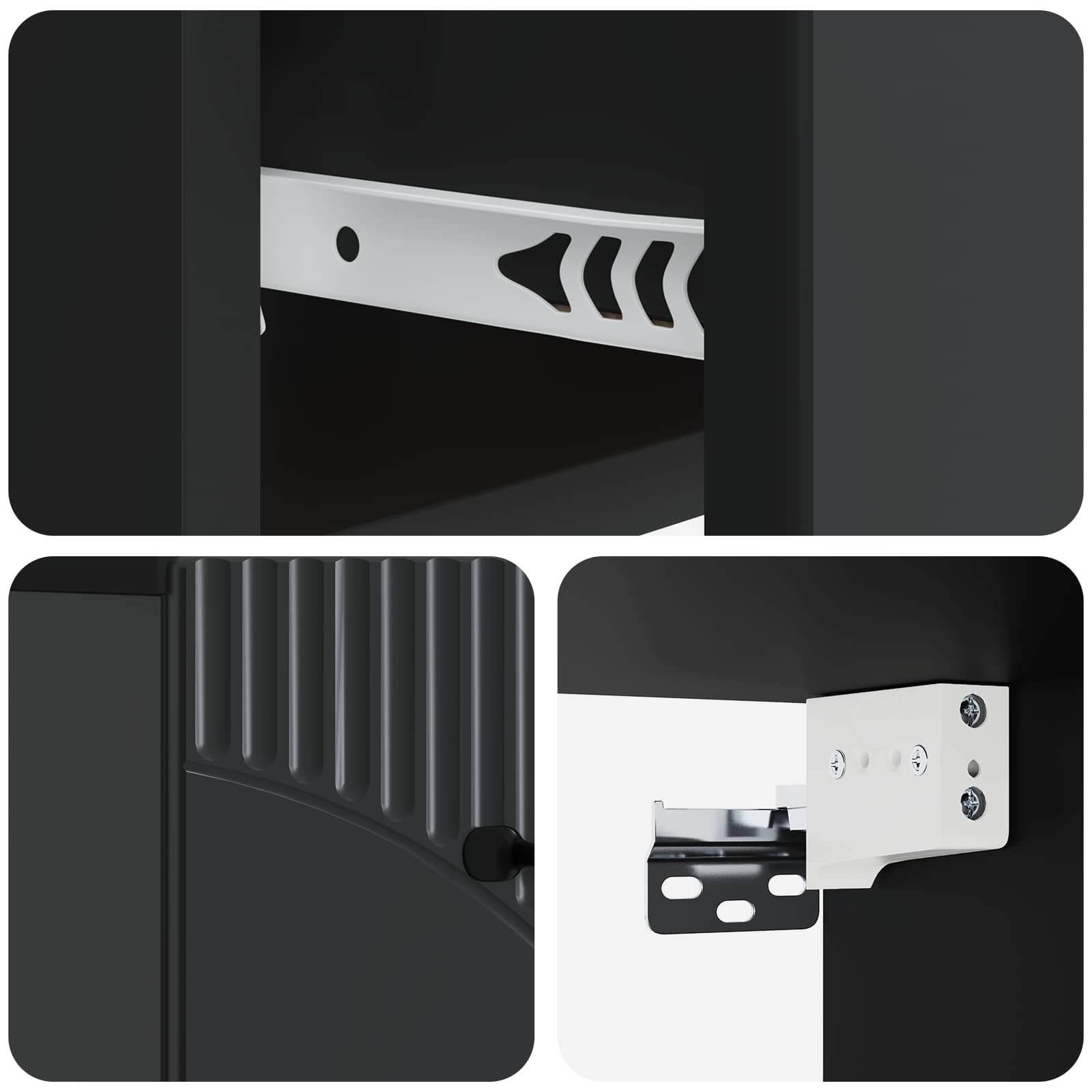 Cabinet de chevet mural 2 pcs Noir 34,5 x 33 x 20 cm - XIOS