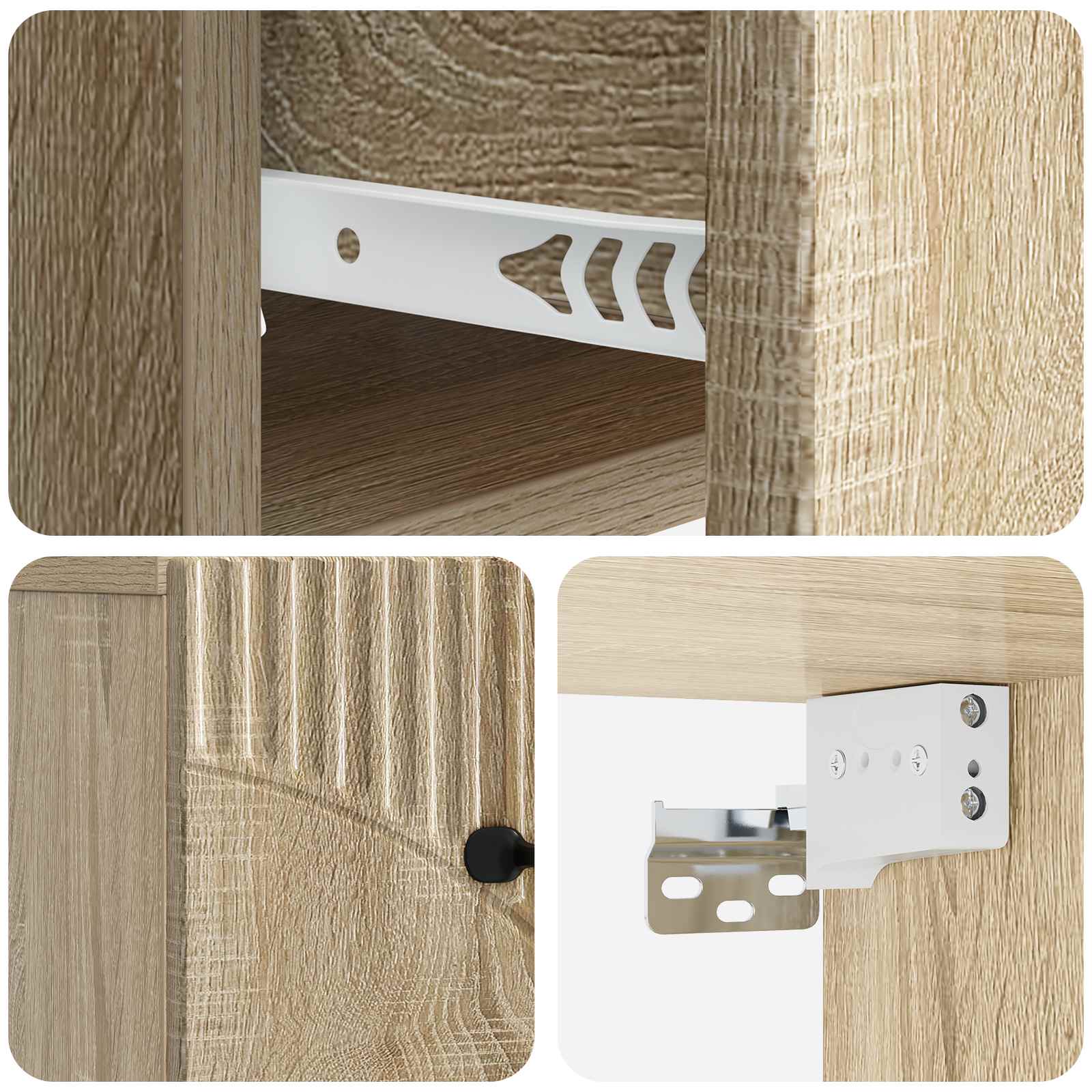 Cabinet de chevet mural 2 pcs Chêne Sonoma 34,5 x 33 x 20 cm