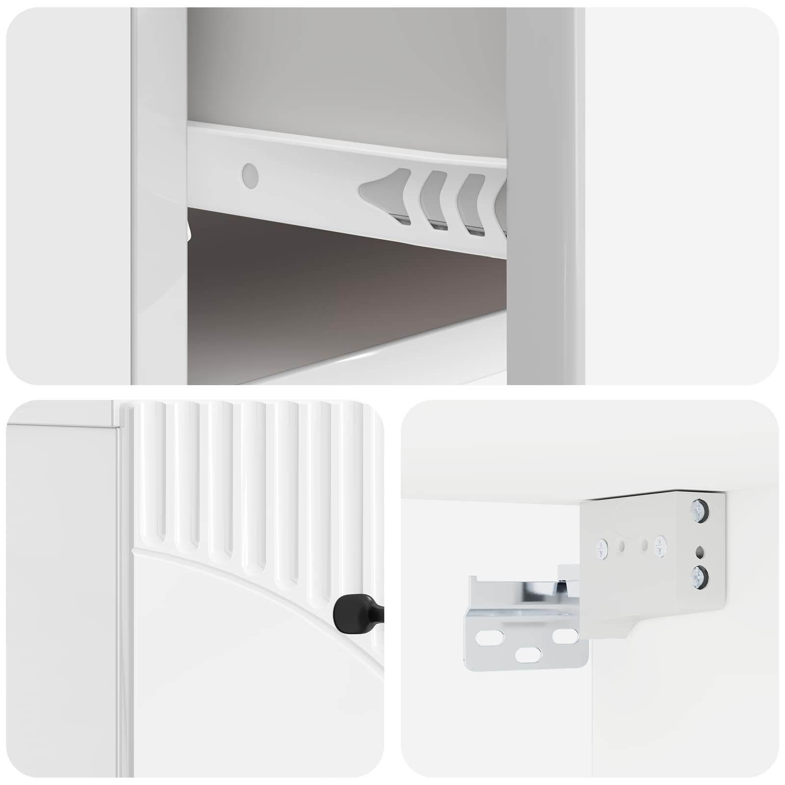 Cabinet de chevet mural Blanc brillant 34,5 x 33 x 20 cm - XIOS
