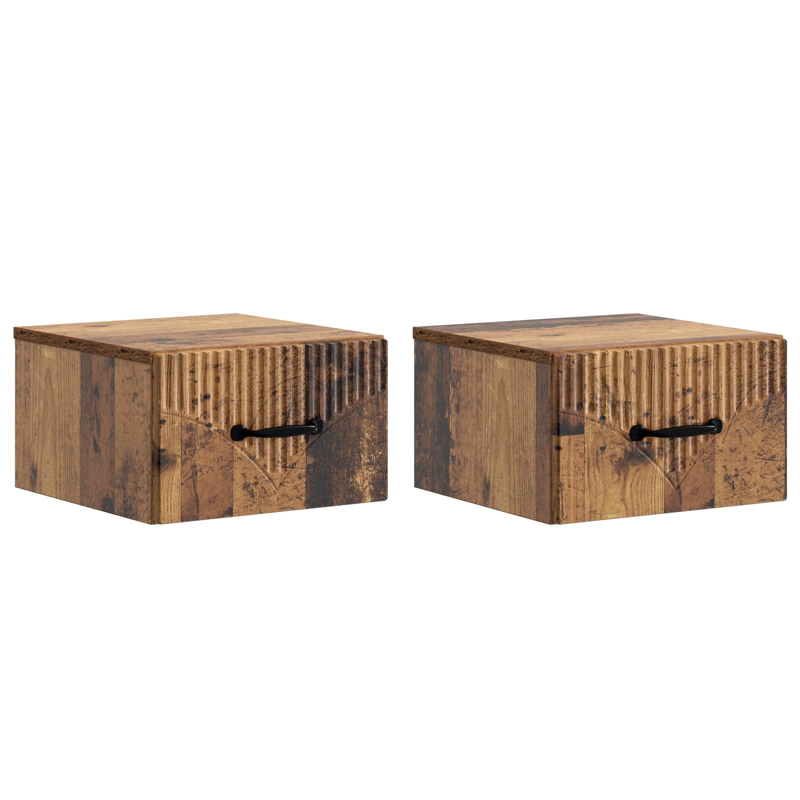 Cabinet de chevet mural 2 pcs Bois ancien 34,5 x 33 x 20 cm
