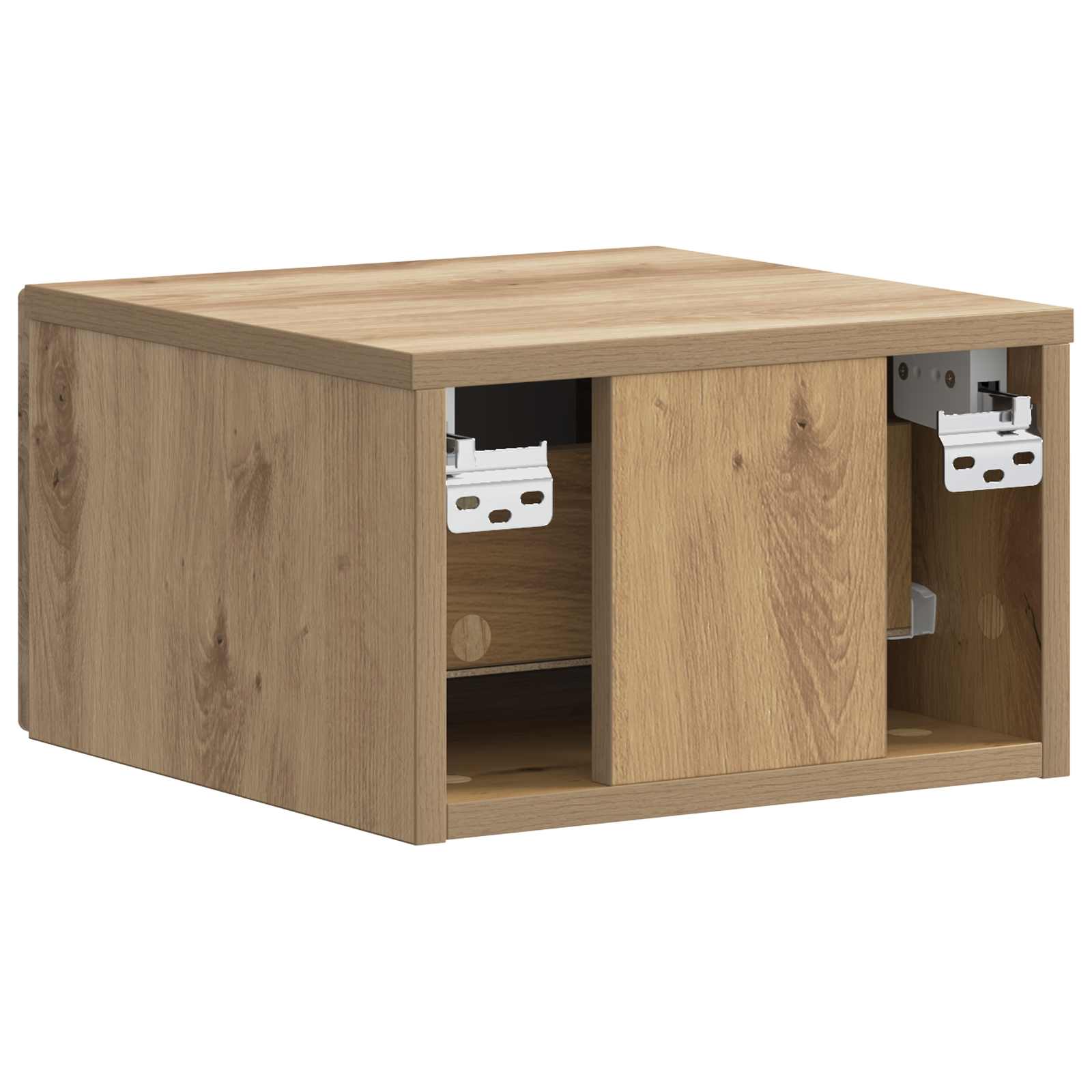 Cabinet de chevet mural 2 pc Chêne artisanal 34,5 x 33 x 20 cm
