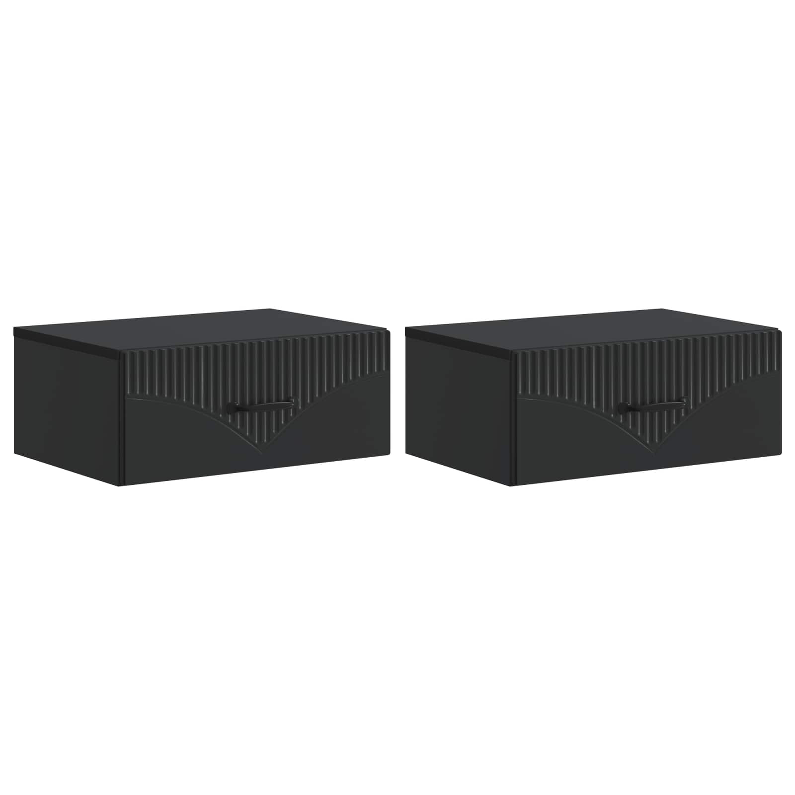Cabinet de chevet mural 2 pcs Noir 49 x 34,5 x 20 cm - XIOS