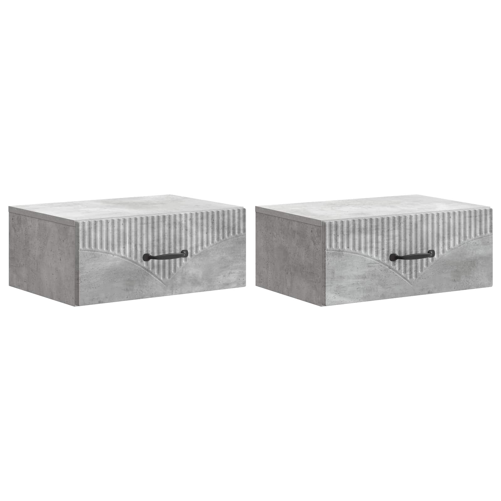 Cabinet de chevet mural 2 pcs Gris béton 49 x 34,5 x 20 cm - XIOS