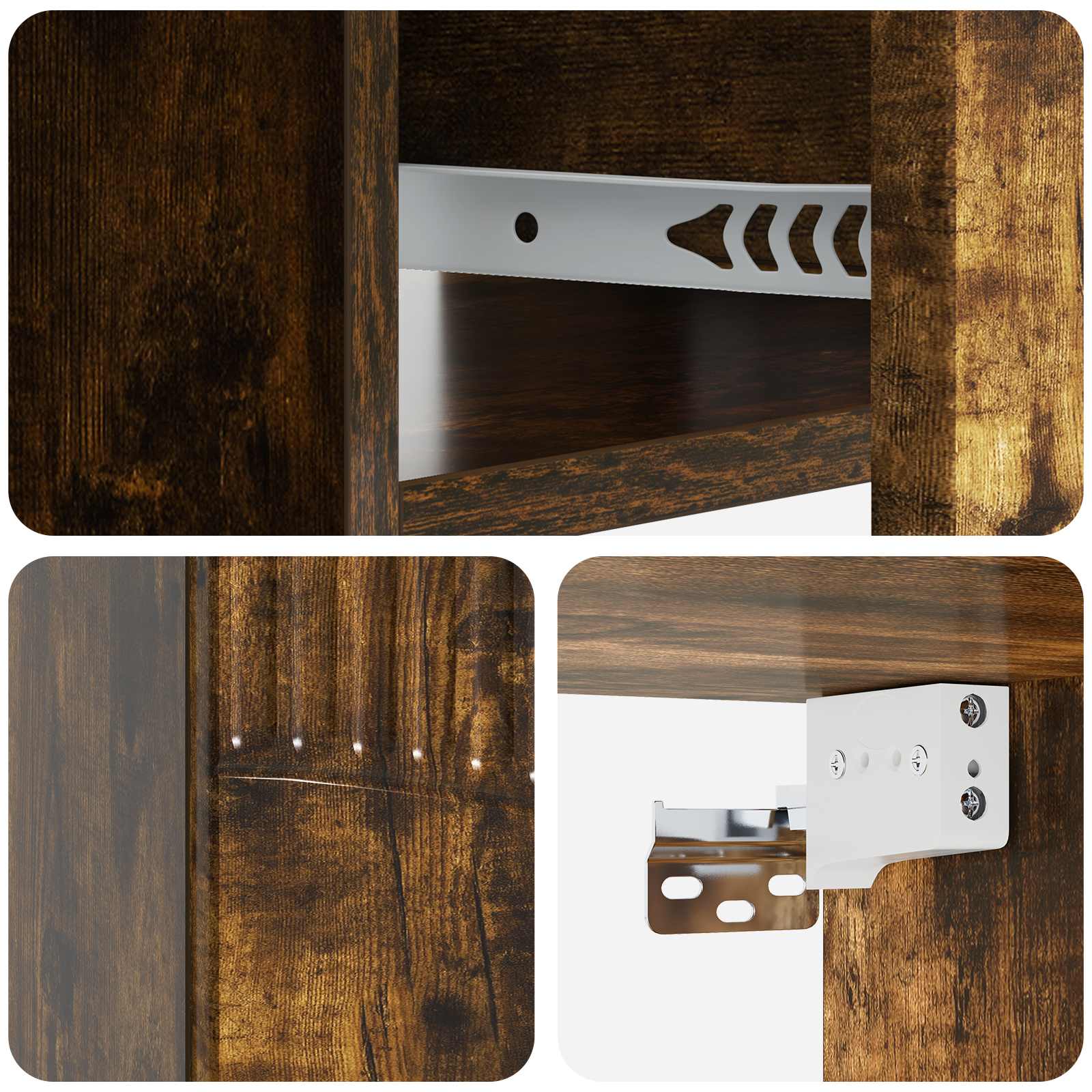 Cabinet de chevet mural 2 pcs Chêne fumé 49 x 34,5 x 20 cm - XIOS