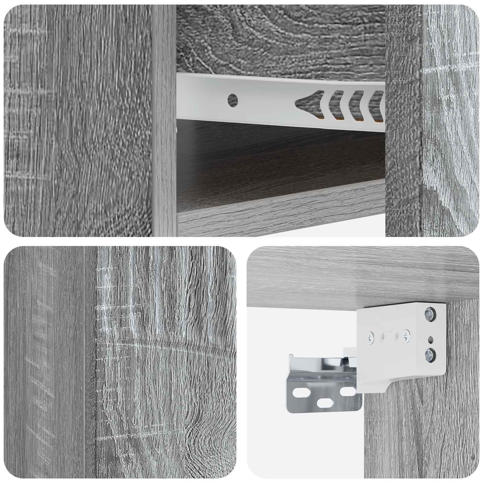 Cabinet de chevet mural 2 pcs Sonoma gris 49 x 34,5 x 20 cm - XIOS