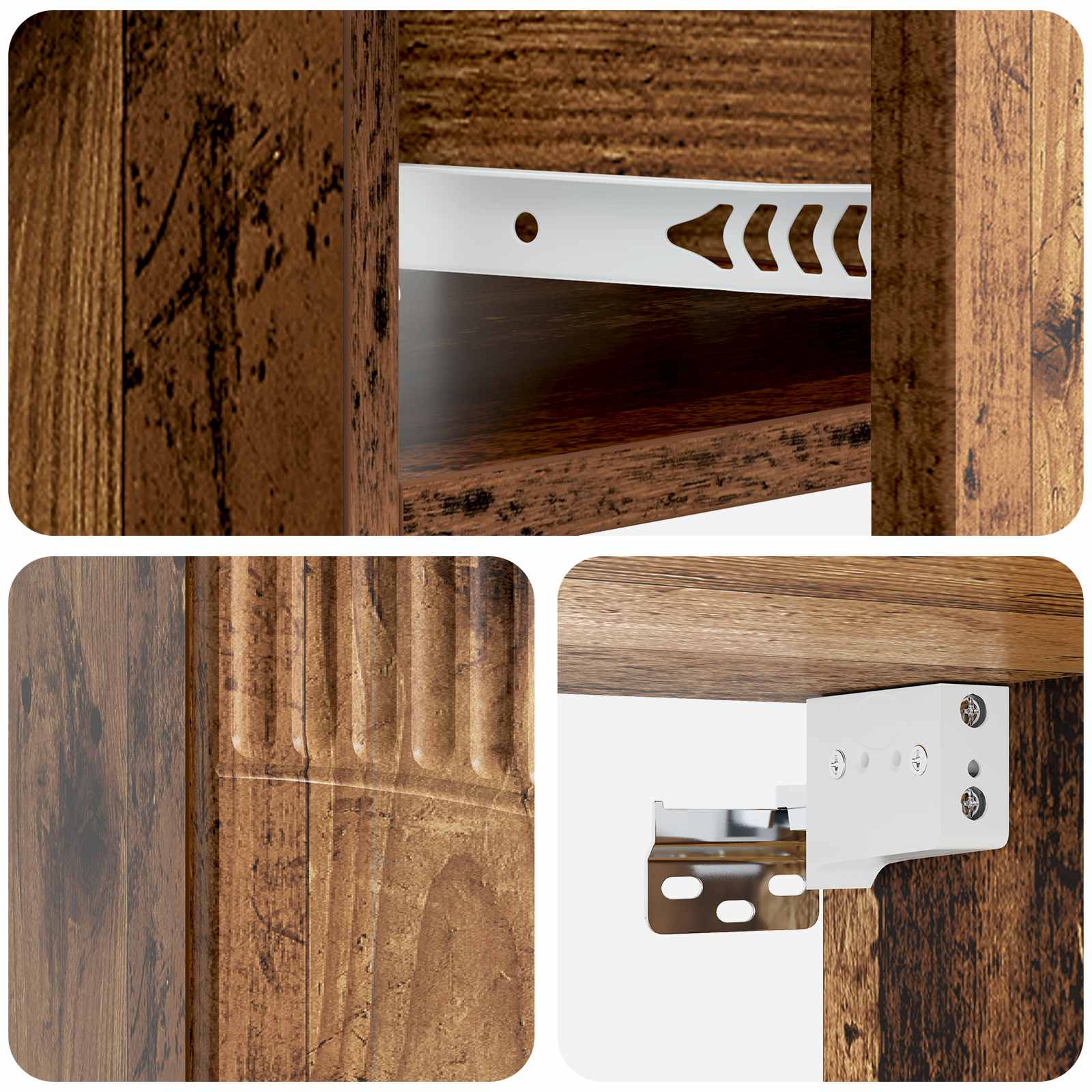 Cabinet de chevet mural 2 pcs Bois ancien 49 x 34,5 x 20 cm - XIOS