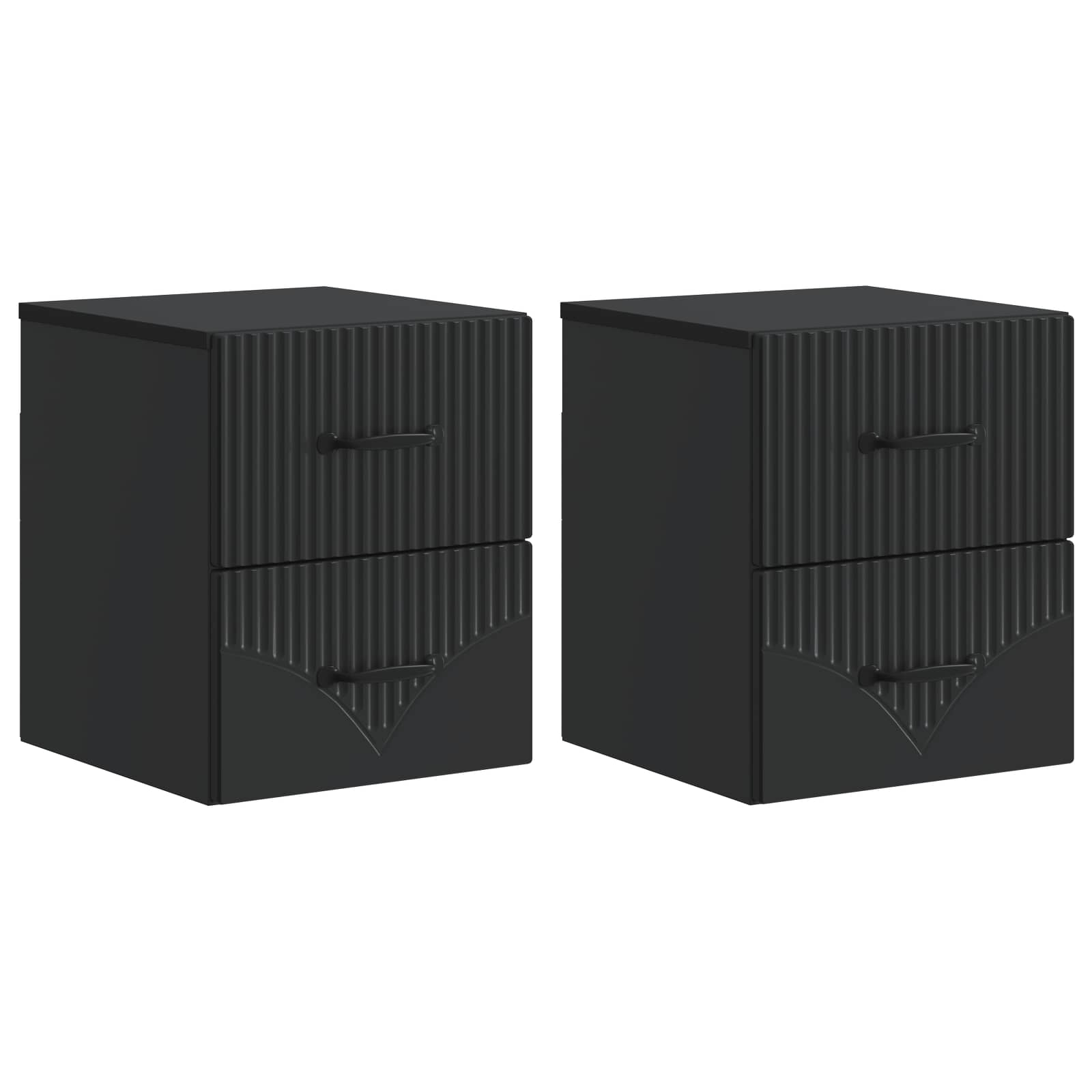 Cabinet de chevet mural 2 pcs Noir 34,5 x 33 x 40 cm - XIOS