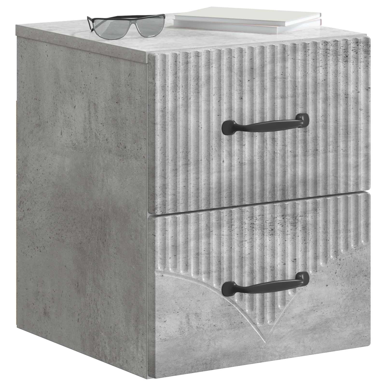 Cabinet de chevet mural 2 pcs Gris béton 34,5 x 33 x 40 cm - XIOS