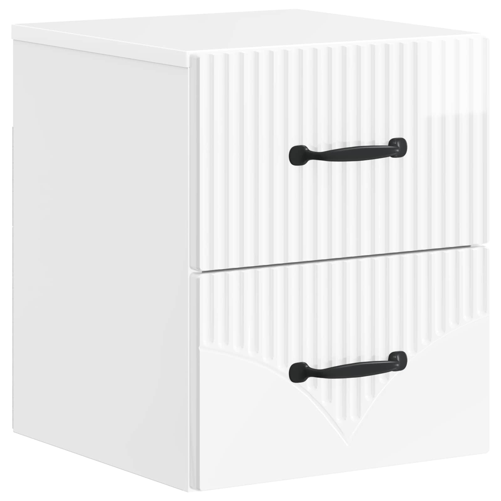 Cabinet de chevet mural 2 pcs Blanc brillant 34,5 x 33 x 40 cm - XIOS