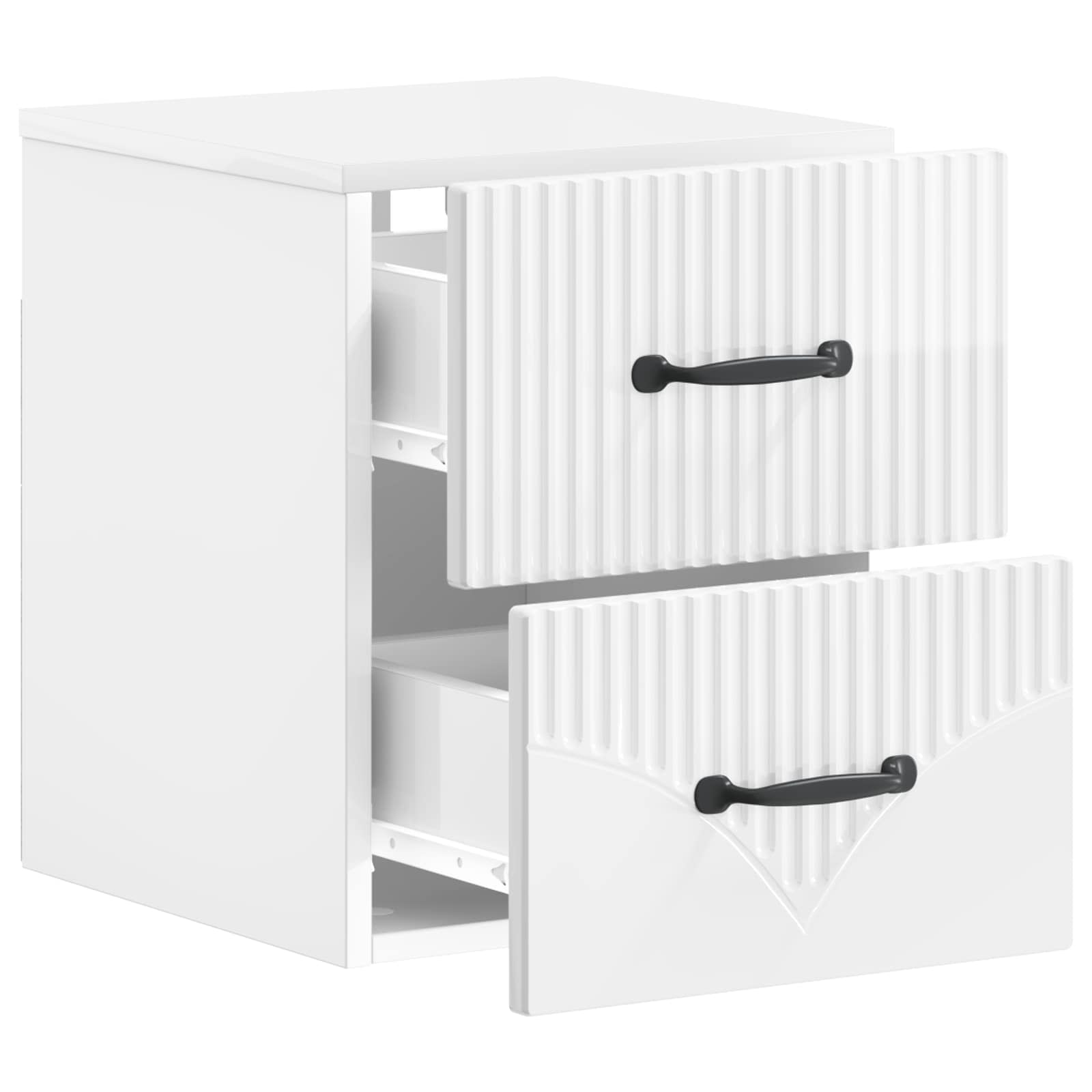 Cabinet de chevet mural 2 pcs Blanc brillant 34,5 x 33 x 40 cm - XIOS