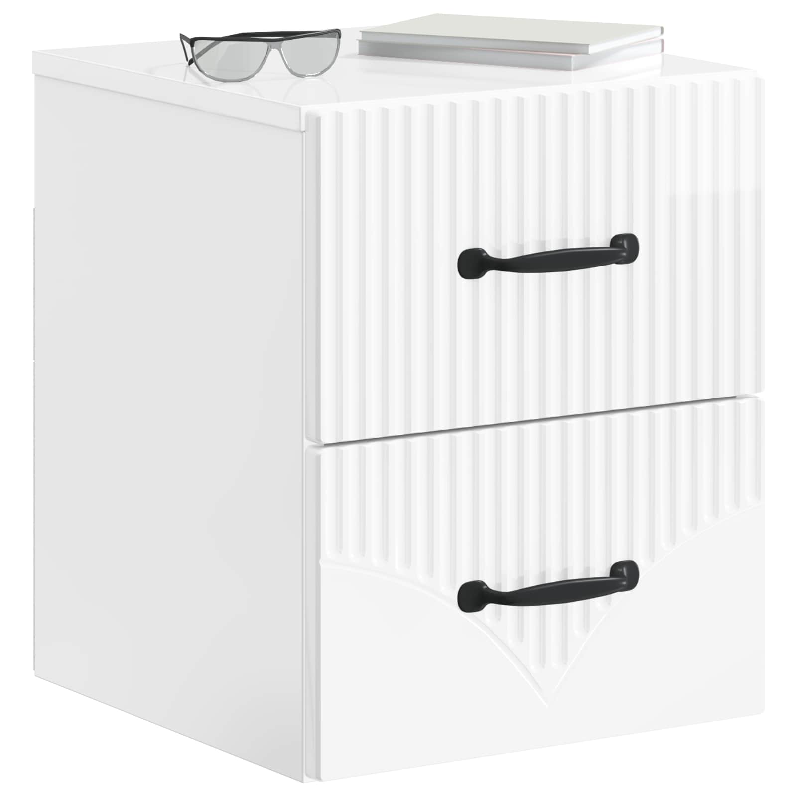 Cabinet de chevet mural 2 pcs Blanc brillant 34,5 x 33 x 40 cm - XIOS