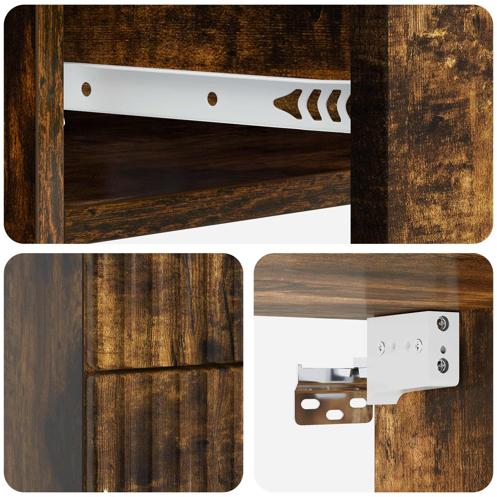 Cabinet de chevet mural 2 pcs Chêne fumé 34,5 x 33 x 40 cm - XIOS