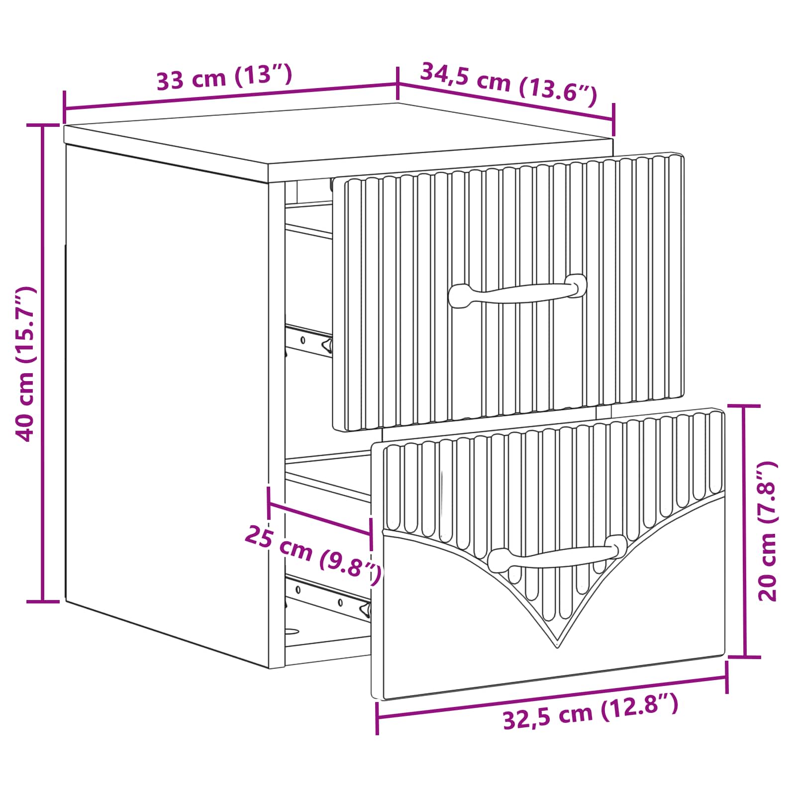 Cabinet de chevet mural 2 pcs Chêne fumé 34,5 x 33 x 40 cm - XIOS