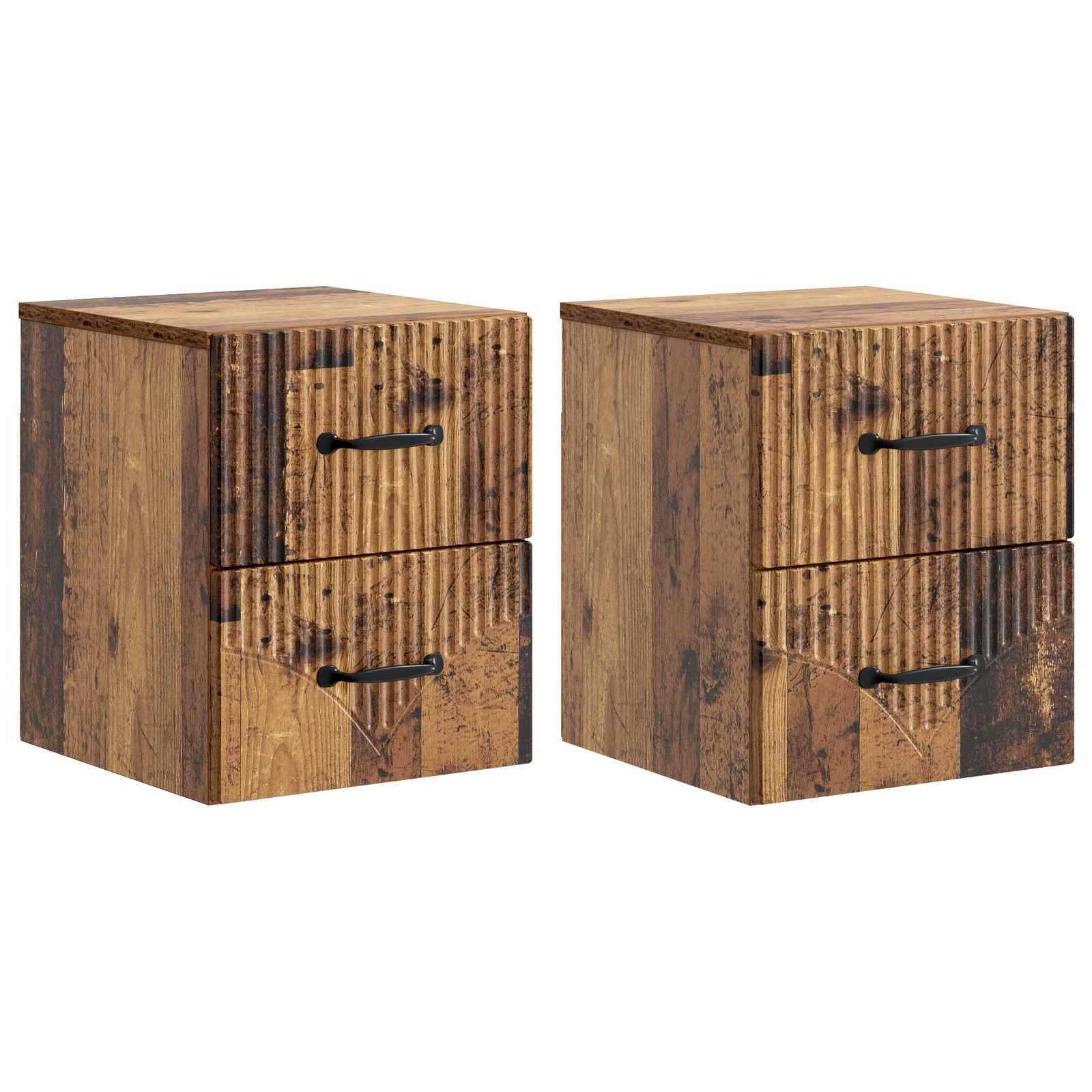 Cabinet de chevet mural 2 pcs Bois ancien 34,5 x 33 x 40 cm - XIOS