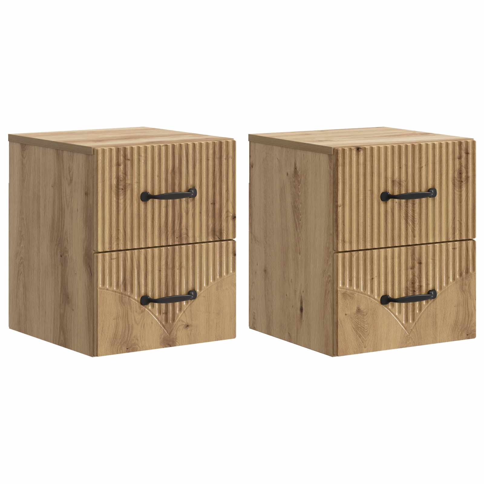 Cabinet de chevet mural 2 pcs Chêne artisanal 34,5 x 33 x 40 cm - XIOS