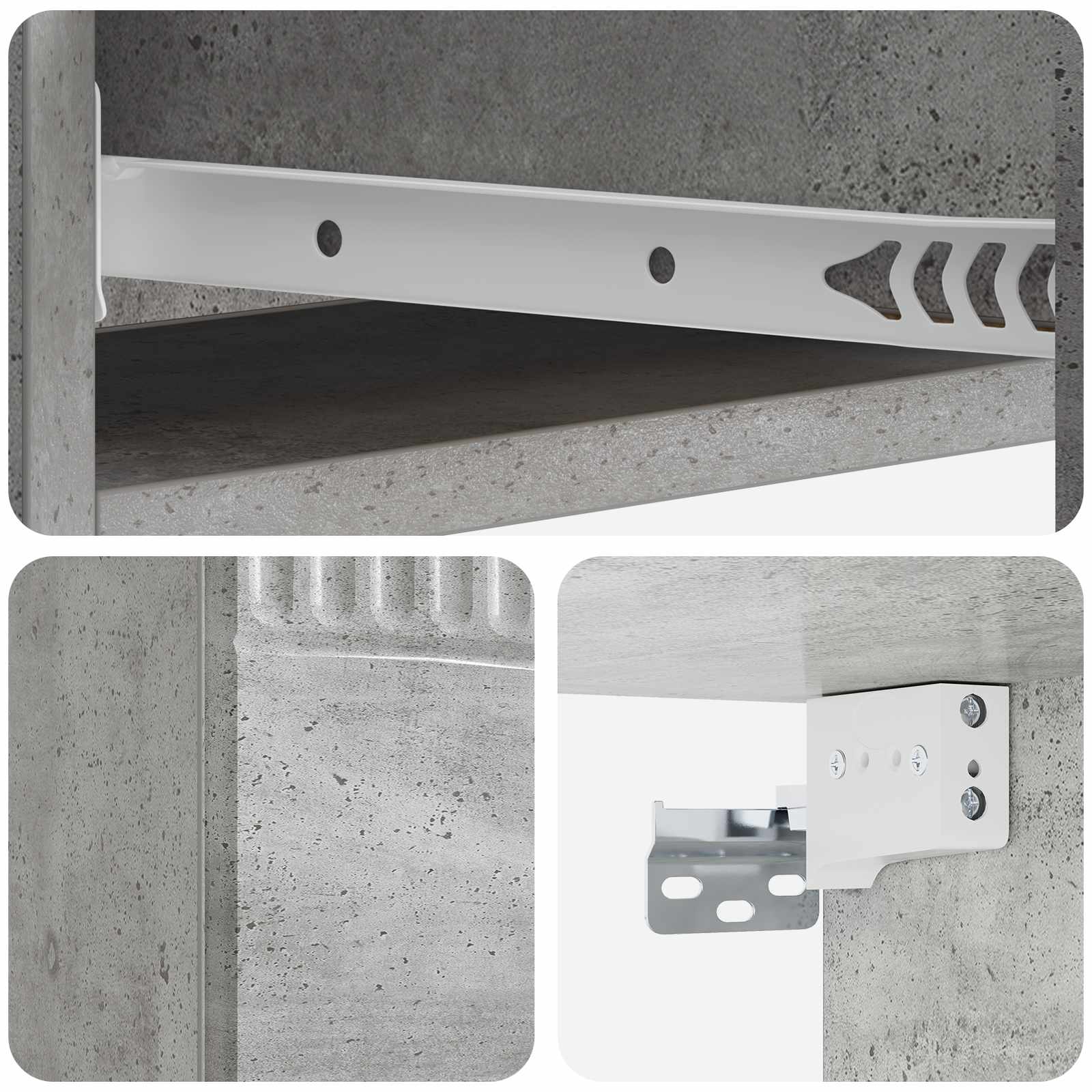 Table d'appoint murale Gris béton 87,5 x 34,5 x 17 cm - XIOS