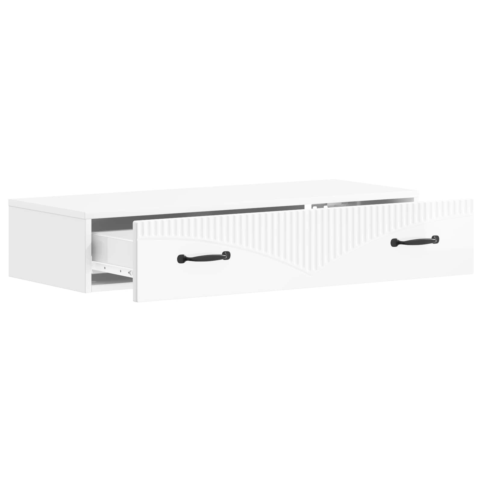 Table d'appoint murale Blanc brillant 87,5 x 34,5 x 17 cm - XIOS