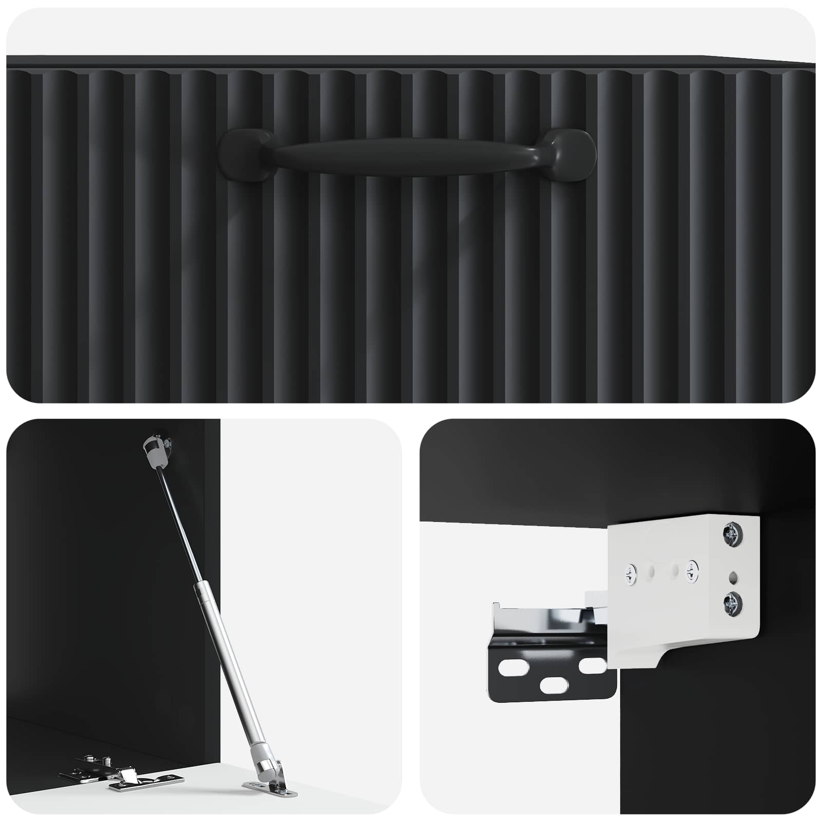 Meuble TV mural Noir 59,5 x 41 x 30 cm Bois d'ingénierie - XIOS