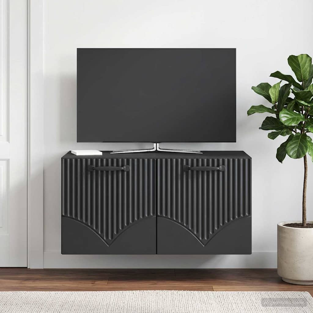 Meuble TV mural Noir 59,5 x 41 x 30 cm Bois d'ingénierie - XIOS