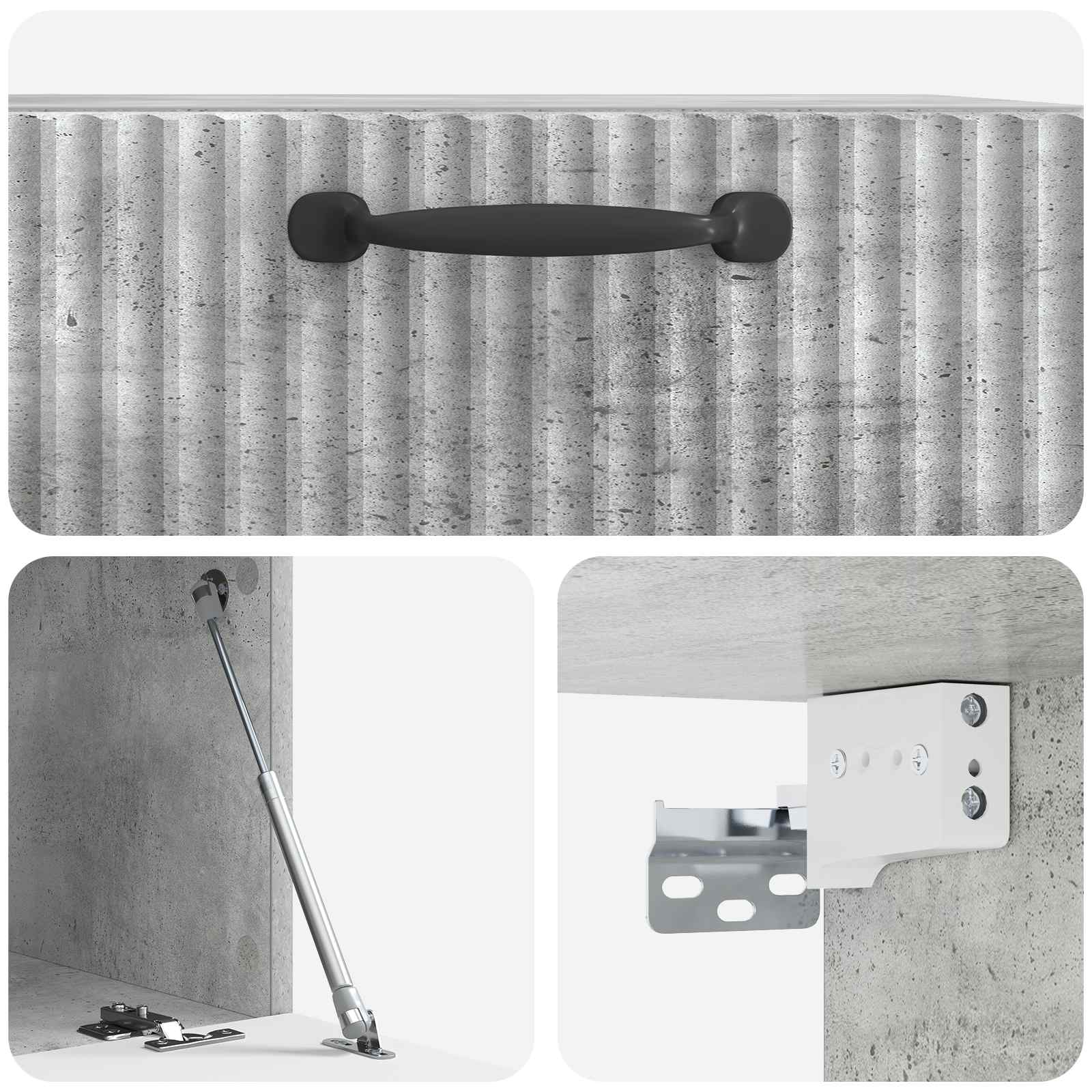 Meuble TV mural Gris béton 59,5 x 41 x 30 cm Bois d'ingénierie - XIOS