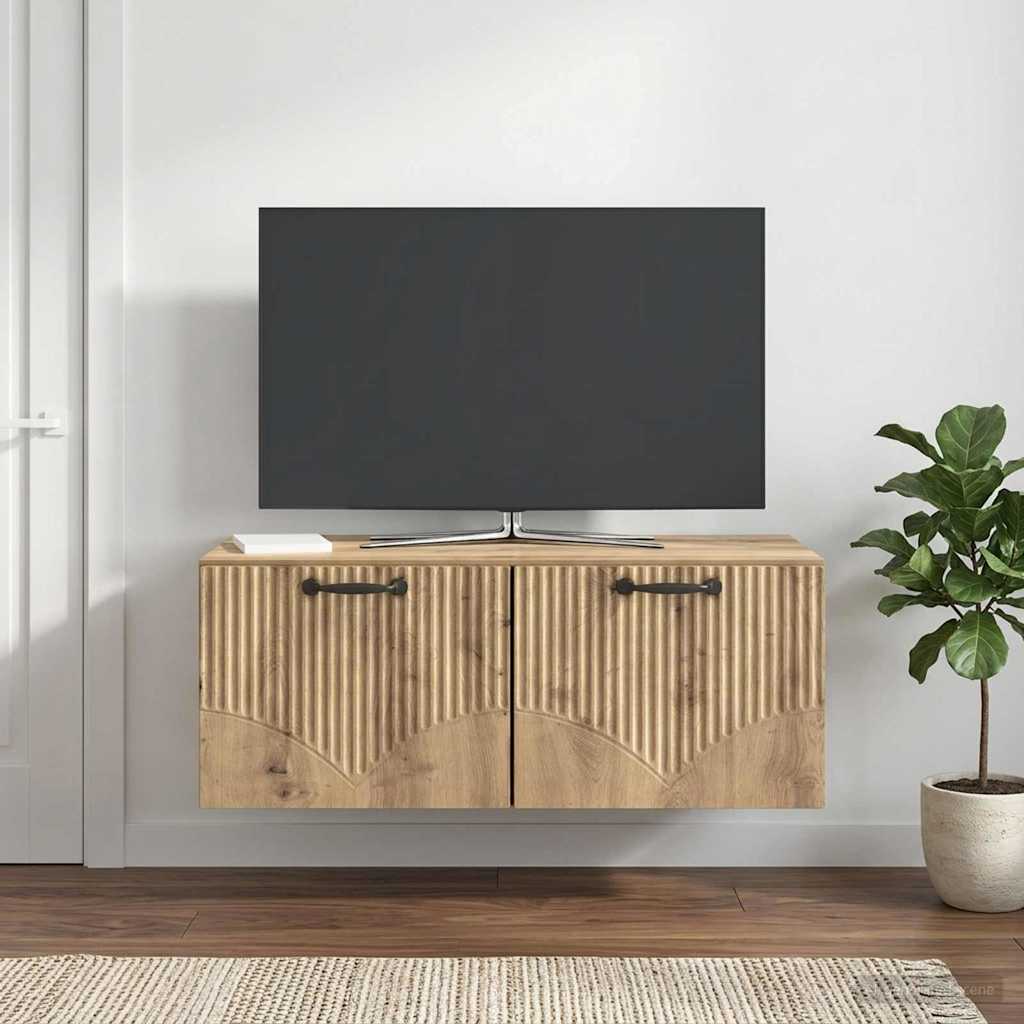 Meuble TV mural 78,5 x 41 x 30 cm Chêne artisanal - XIOS