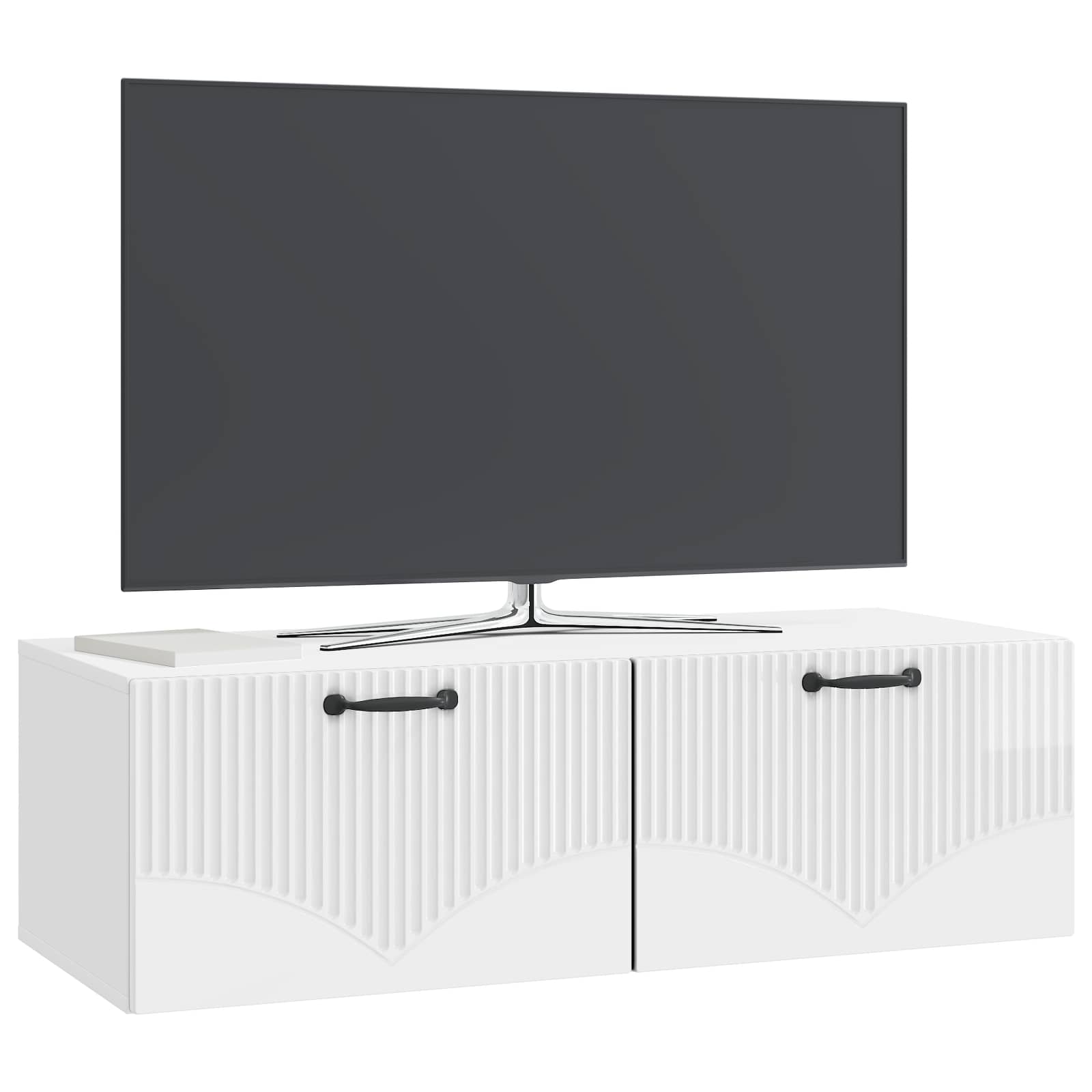 Meuble TV mural Montage mural Blanc brillant 98 x 41 x 30 cm - XIOS
