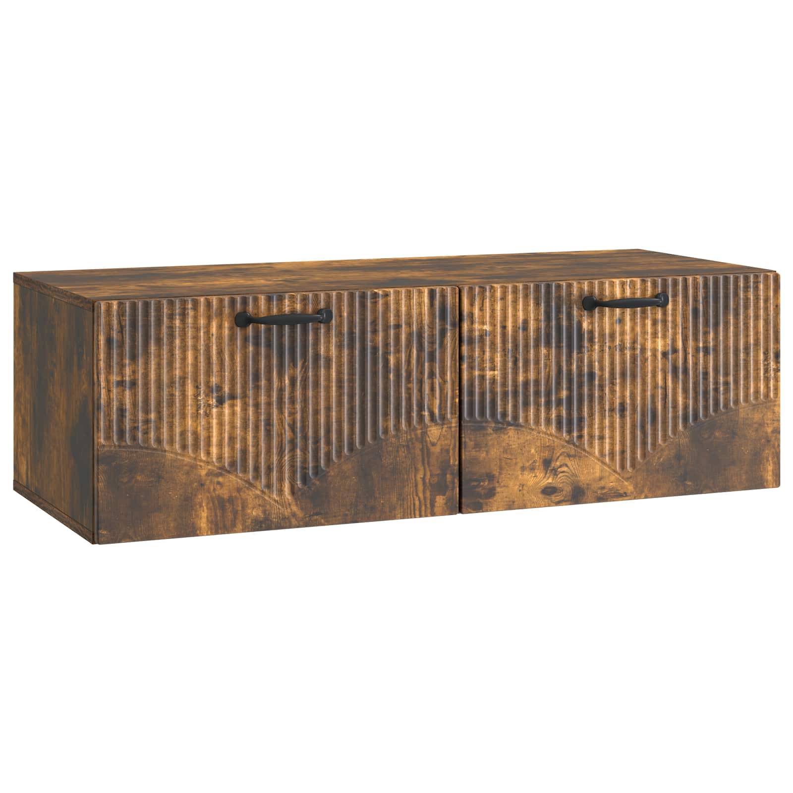 Meuble TV mural Chêne fumé 98 x 41 x 30 cm Bois d'ingénierie - XIOS