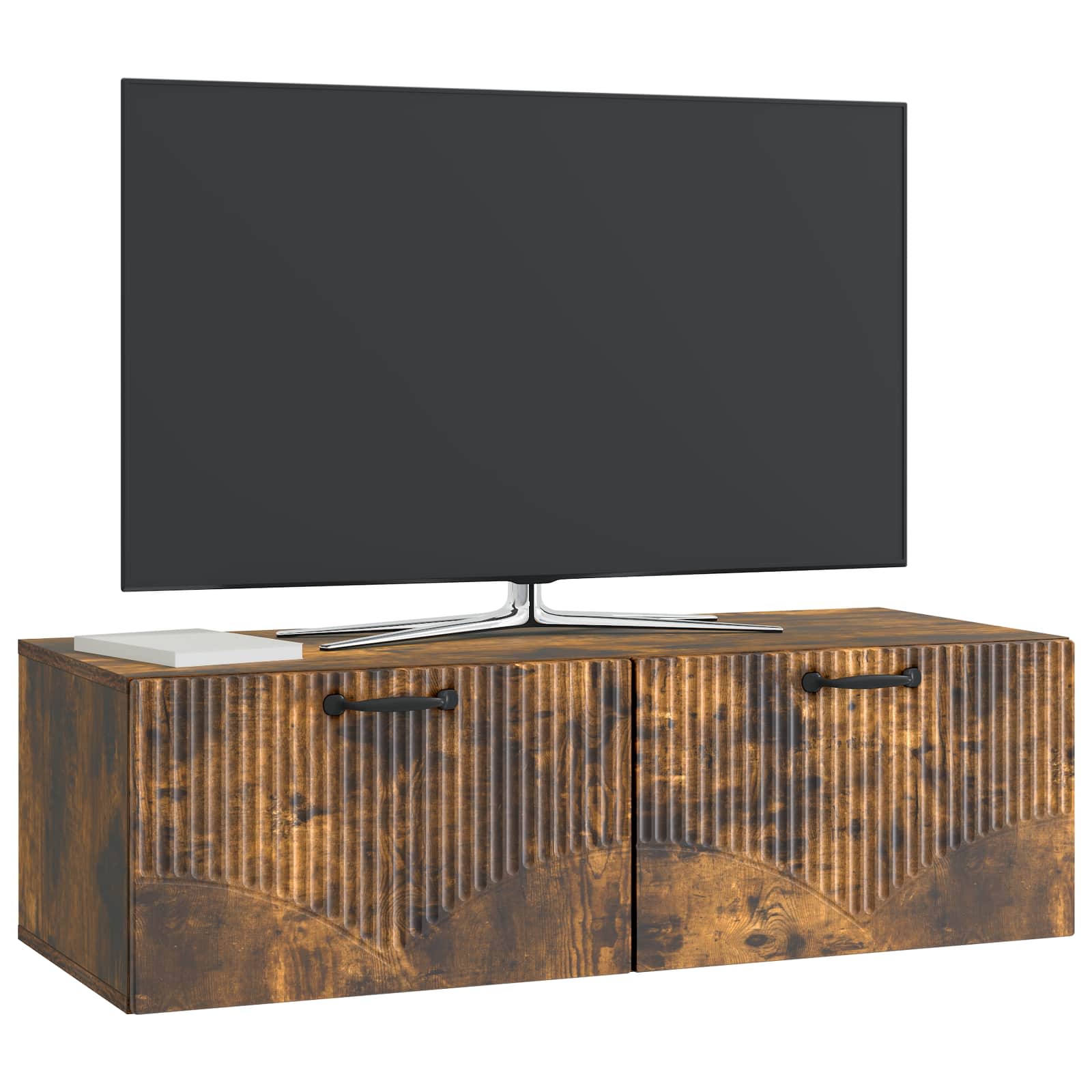 Meuble TV mural Chêne fumé 98 x 41 x 30 cm Bois d'ingénierie - XIOS