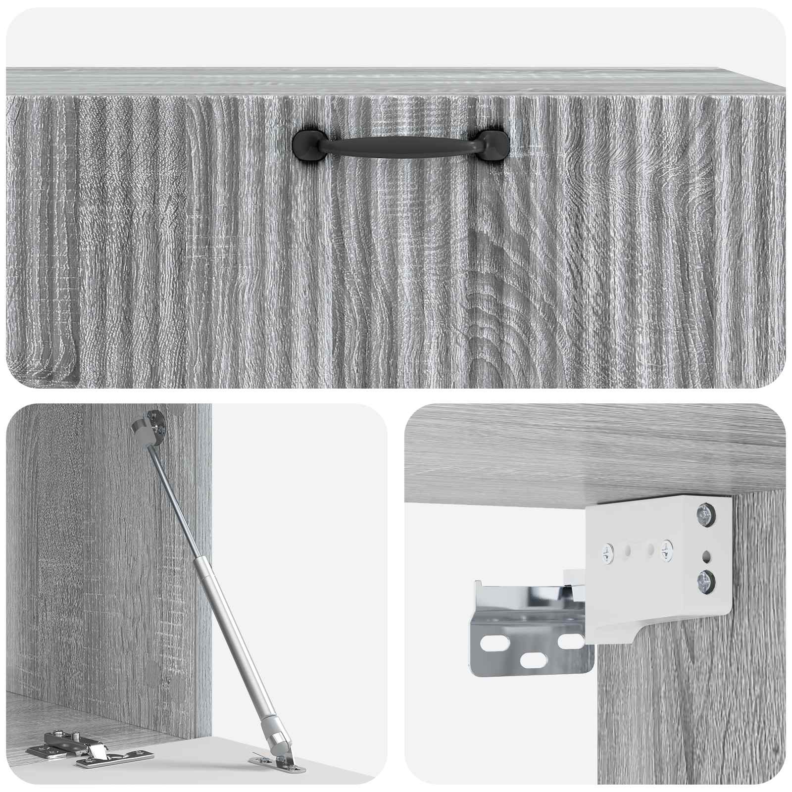 Meuble TV mural Sonoma gris 98 x 41 x 30 cm Bois d'ingénierie - XIOS