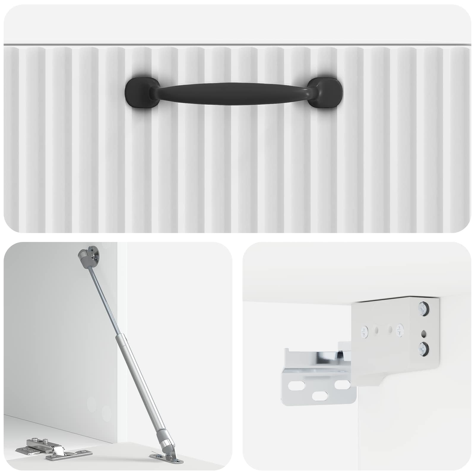 Meuble TV mural Montage mural Blanc brillant 59,5 x 31 x 30 cm - XIOS