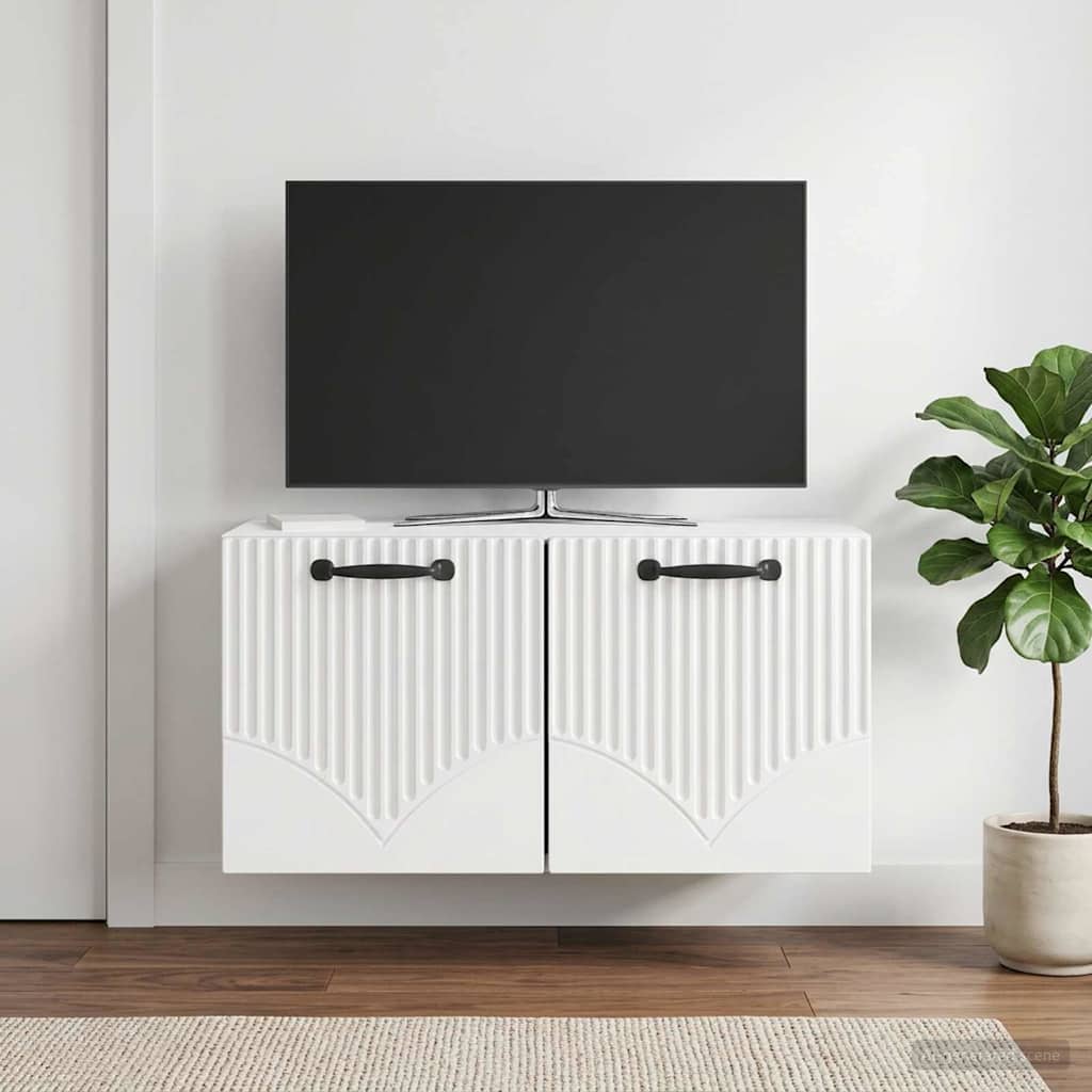 Meuble TV mural Montage mural Blanc brillant 59,5 x 31 x 30 cm - XIOS