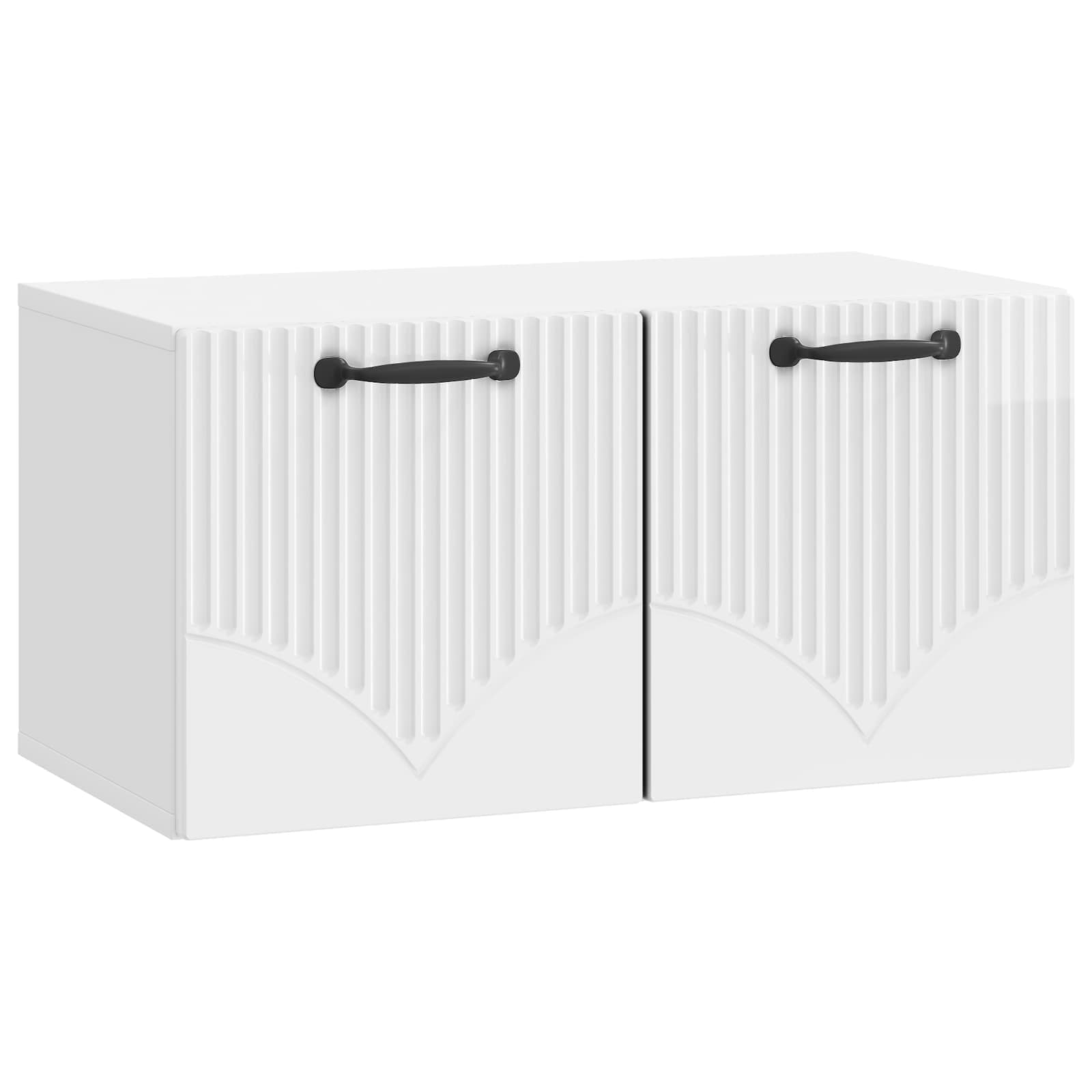 Meuble TV mural Montage mural Blanc brillant 59,5 x 31 x 30 cm - XIOS