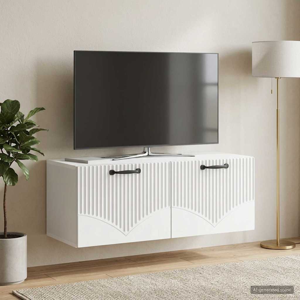 Meuble TV mural Blanc 78,5 x 31 x 30 cm Bois d'ingénierie - XIOS