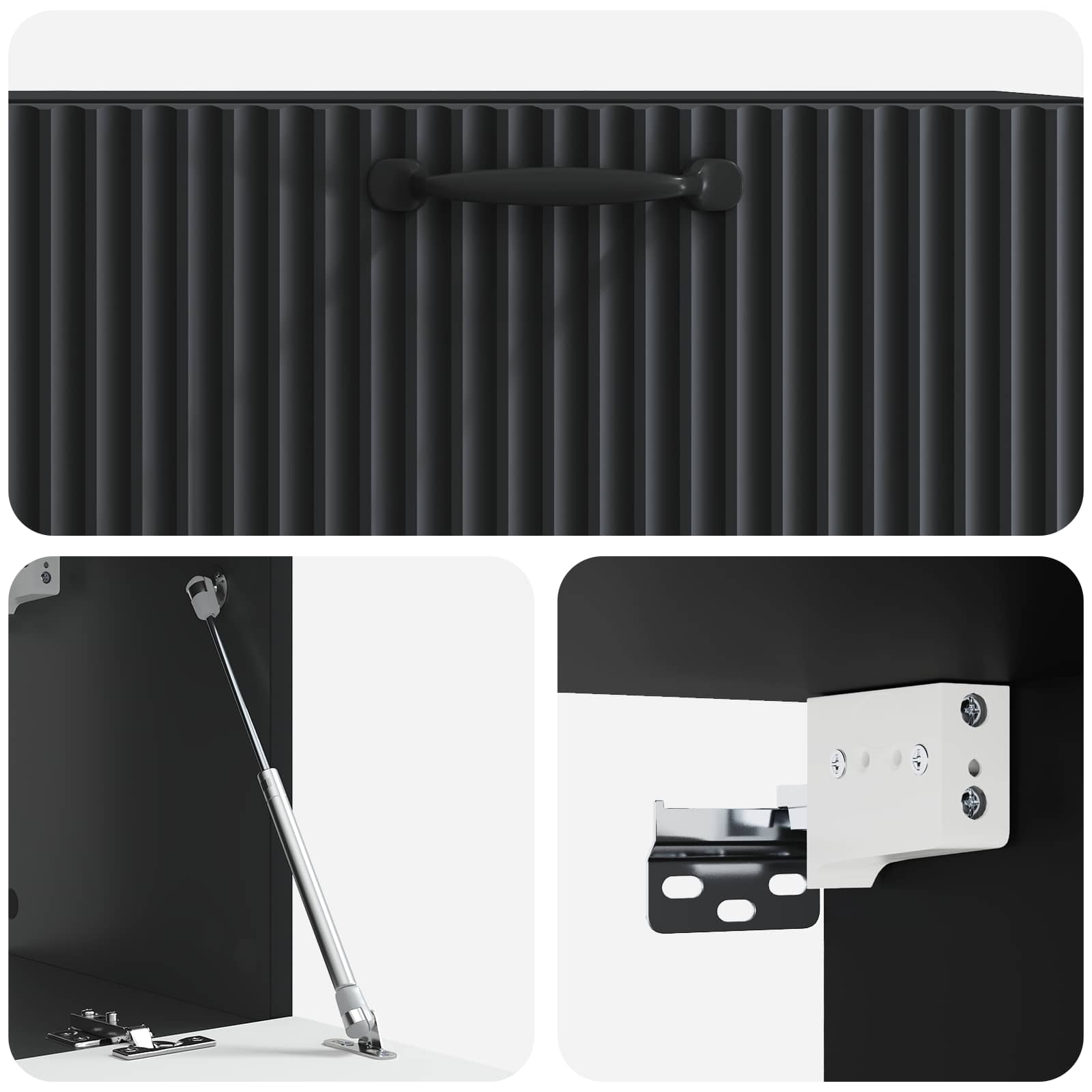Meuble TV mural Noir 78,5 x 31 x 30 cm Bois d'ingénierie - XIOS