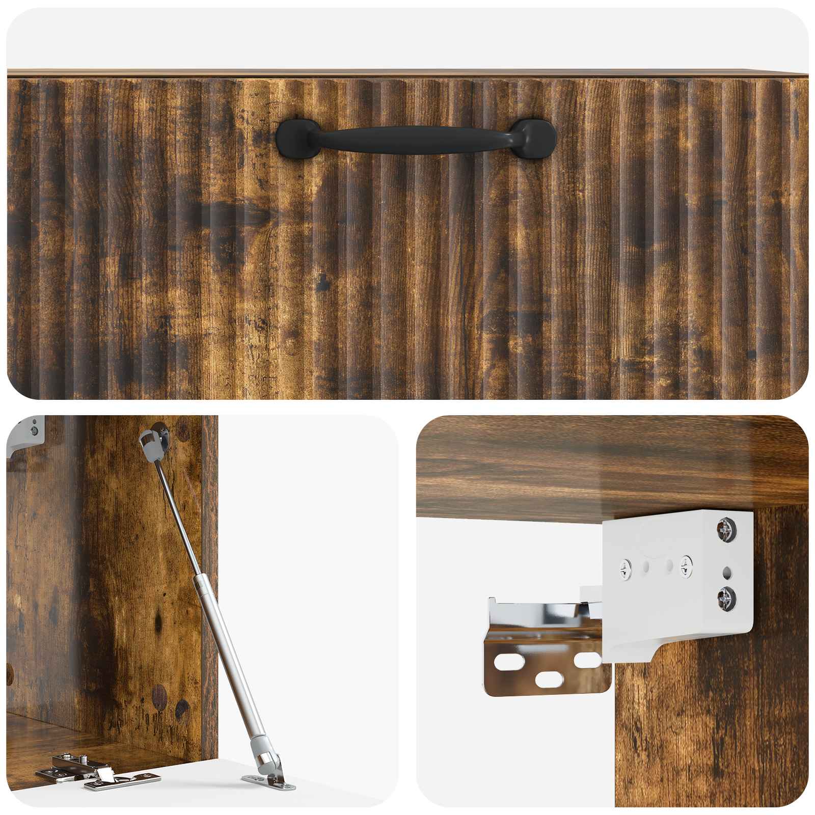 Meuble TV mural Chêne fumé 78,5 x 31 x 30 cm Bois d'ingénierie - XIOS