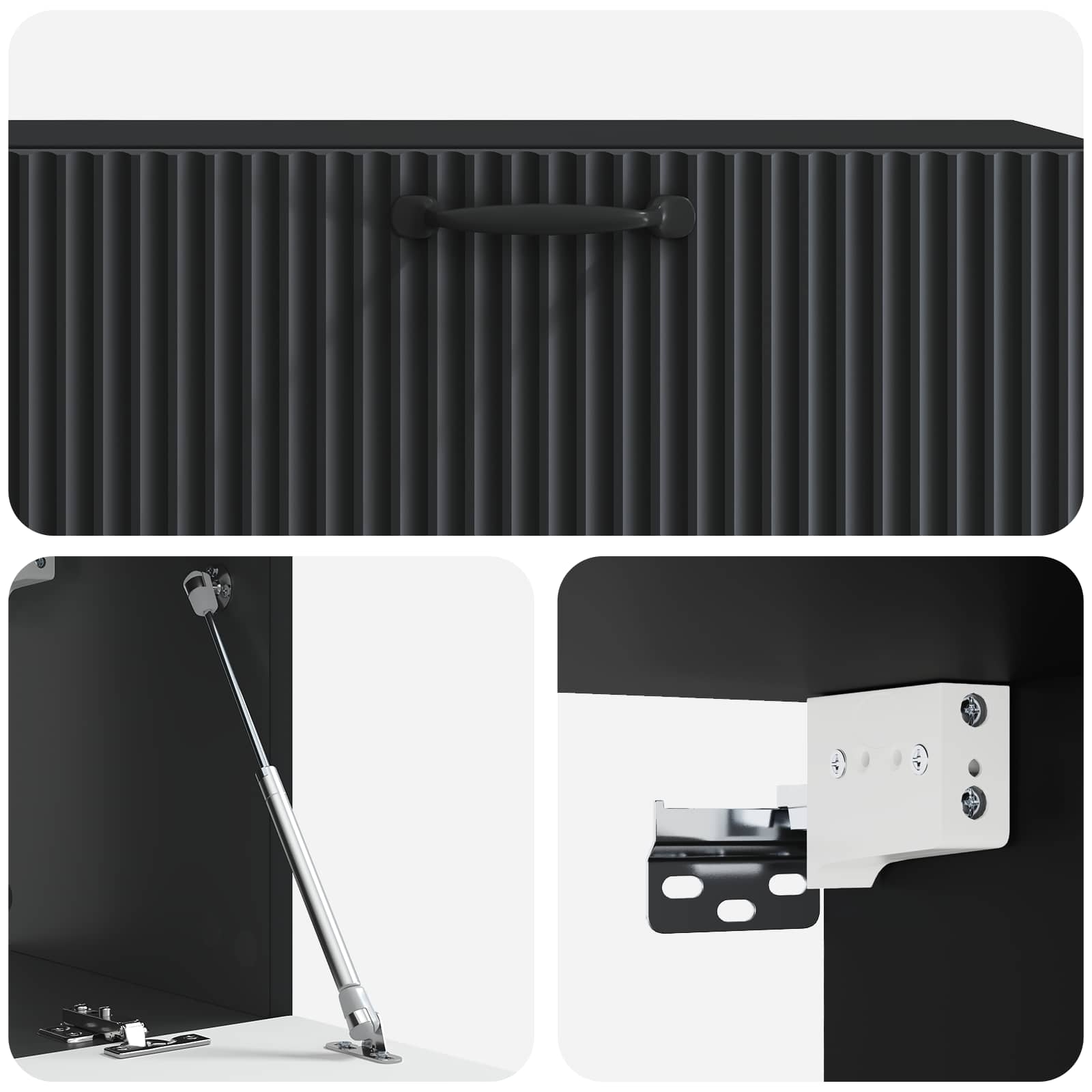 Meuble TV mural Noir 98 x 31 x 30 cm Bois d'ingénierie - XIOS