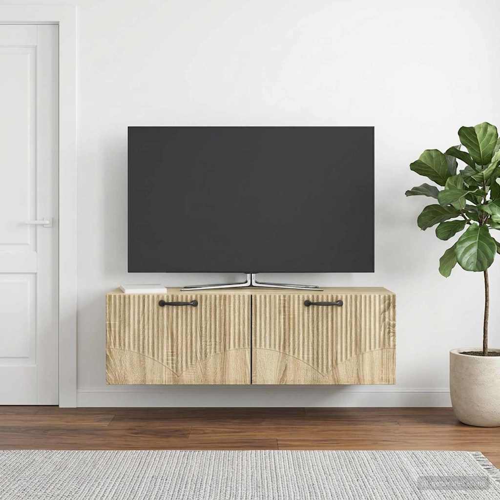 Meuble TV mural Chêne Sonoma 98 x 31 x 30 cm Bois d'ingénierie - XIOS