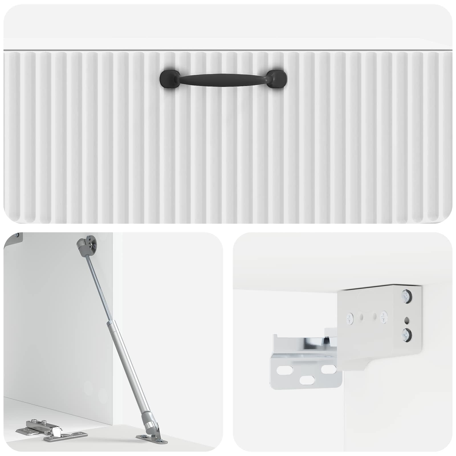 Meuble TV mural Montage mural Blanc brillant 98 x 31 x 30 cm - XIOS
