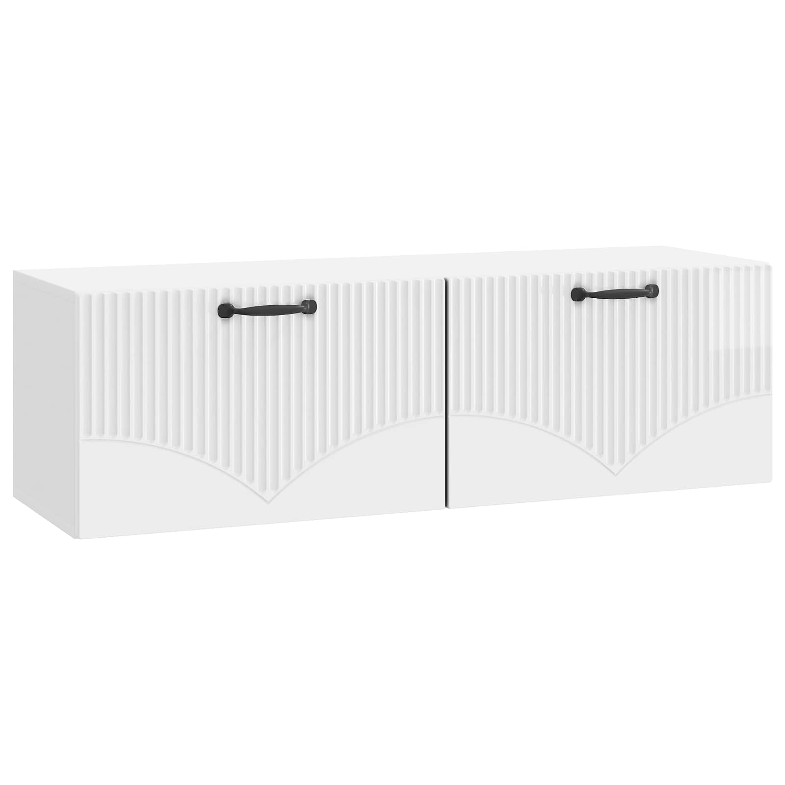 Meuble TV mural Montage mural Blanc brillant 98 x 31 x 30 cm - XIOS