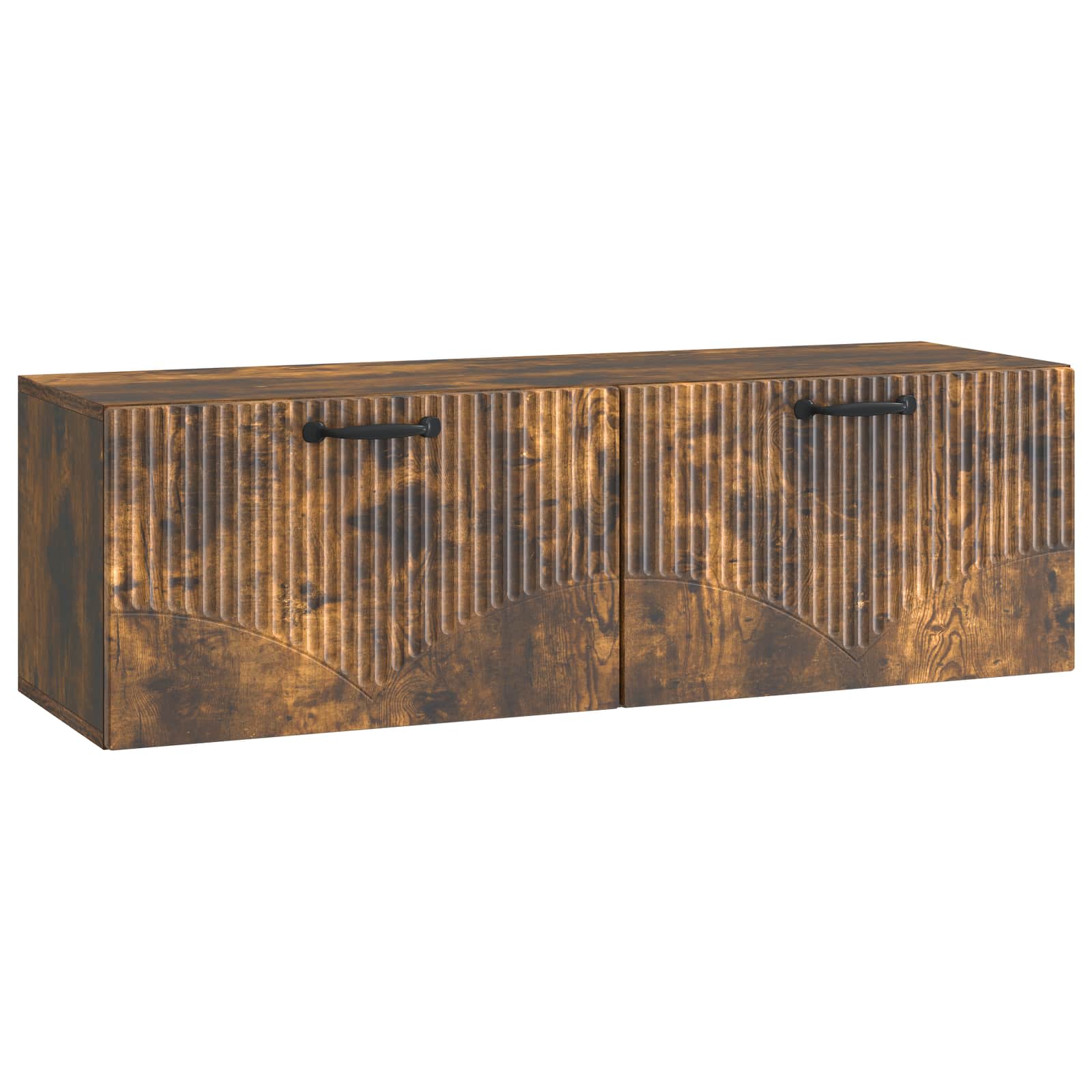 Meuble TV mural Chêne fumé 98 x 31 x 30 cm Bois d'ingénierie - XIOS