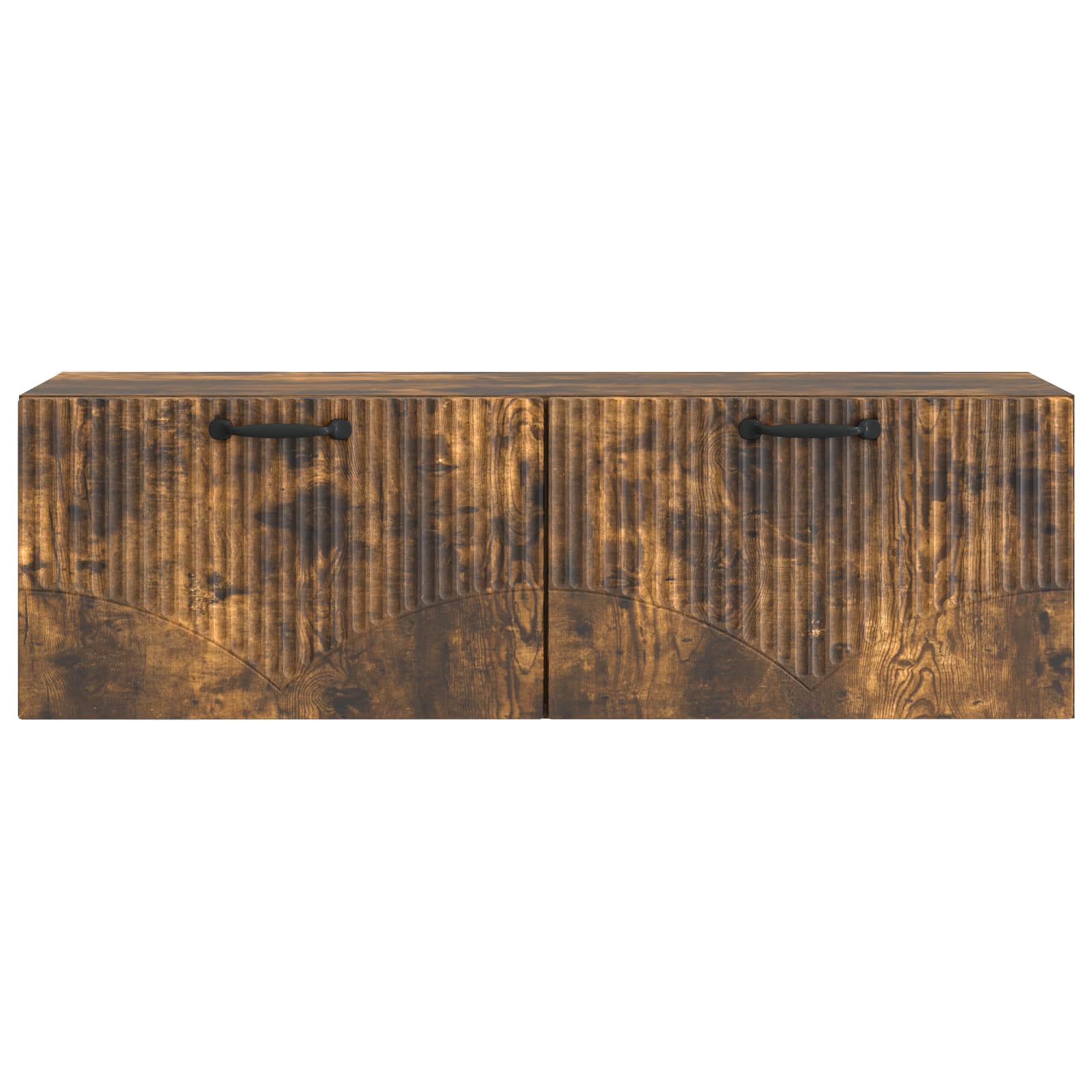 Meuble TV mural Chêne fumé 98 x 31 x 30 cm Bois d'ingénierie - XIOS