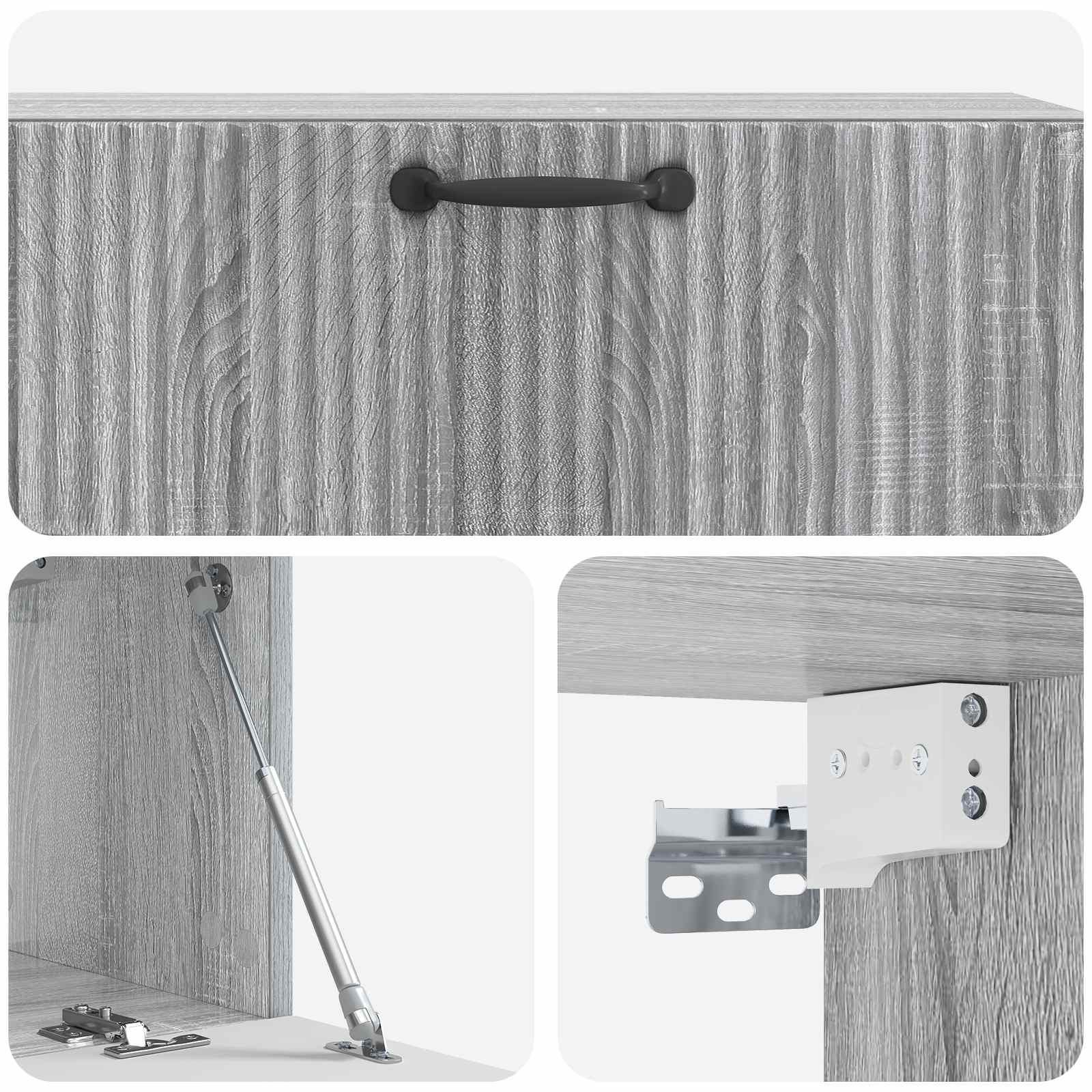 Meuble TV mural Sonoma gris 98 x 31 x 30 cm Bois d'ingénierie - XIOS