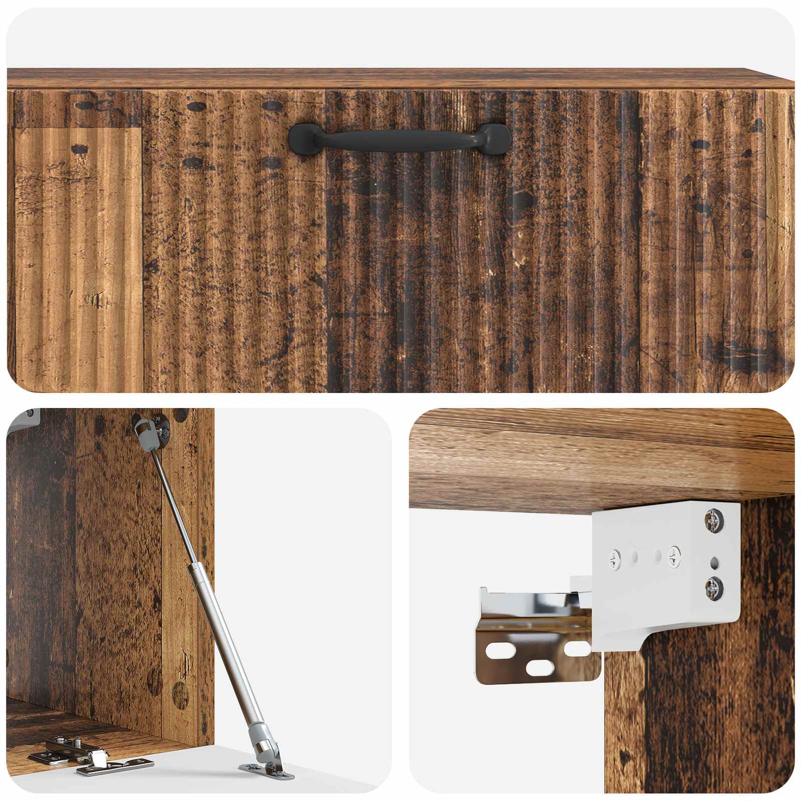 Meuble TV mural Bois ancien 98 x 31 x 30 cm Bois d'ingénierie - XIOS