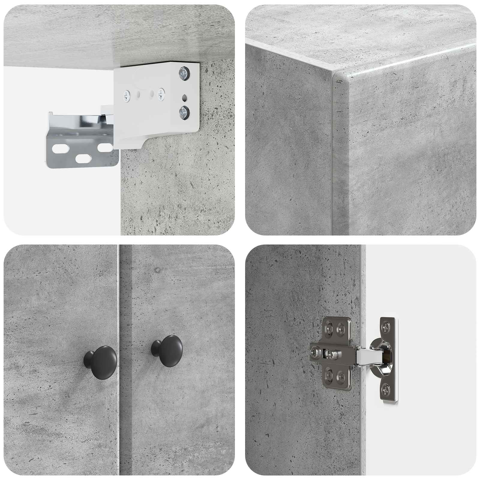 Armoire Murale Gris béton 66 x 34,5 x 90 cm Bois d'ingénierie - XIOS