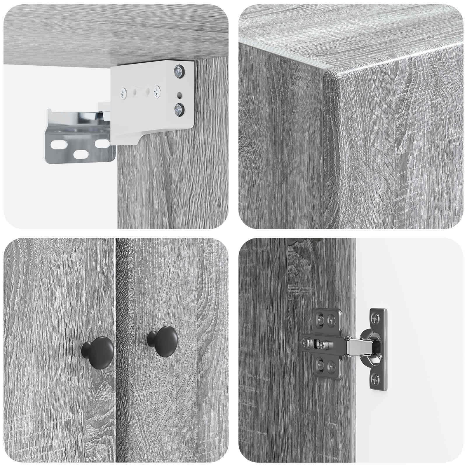 Armoire Murale Sonoma gris 66 x 34,5 x 90 cm Bois d'ingénierie - XIOS