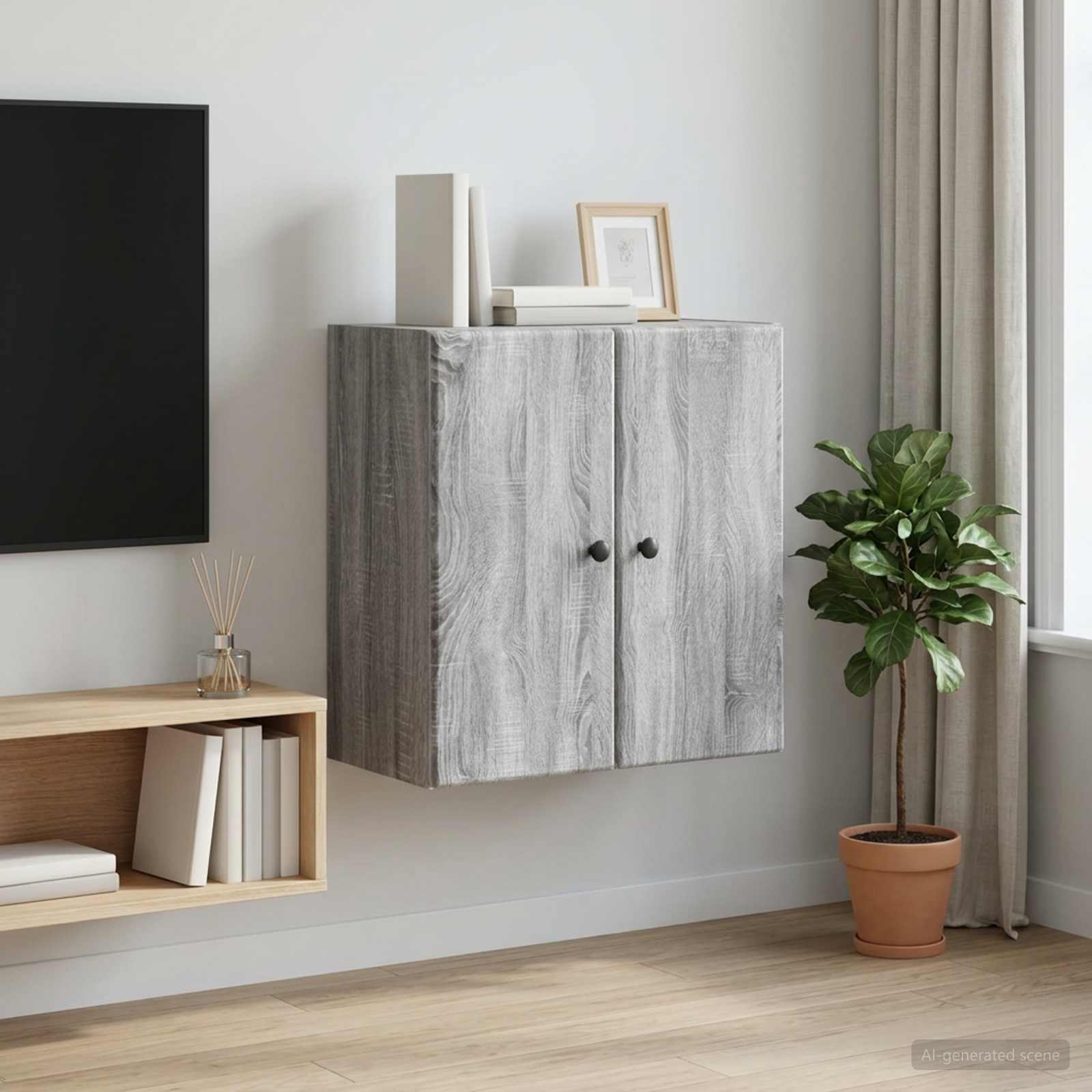 Armoire Murale Sonoma gris 59 x 31 x 60 cm Bois d'ingénierie - XIOS