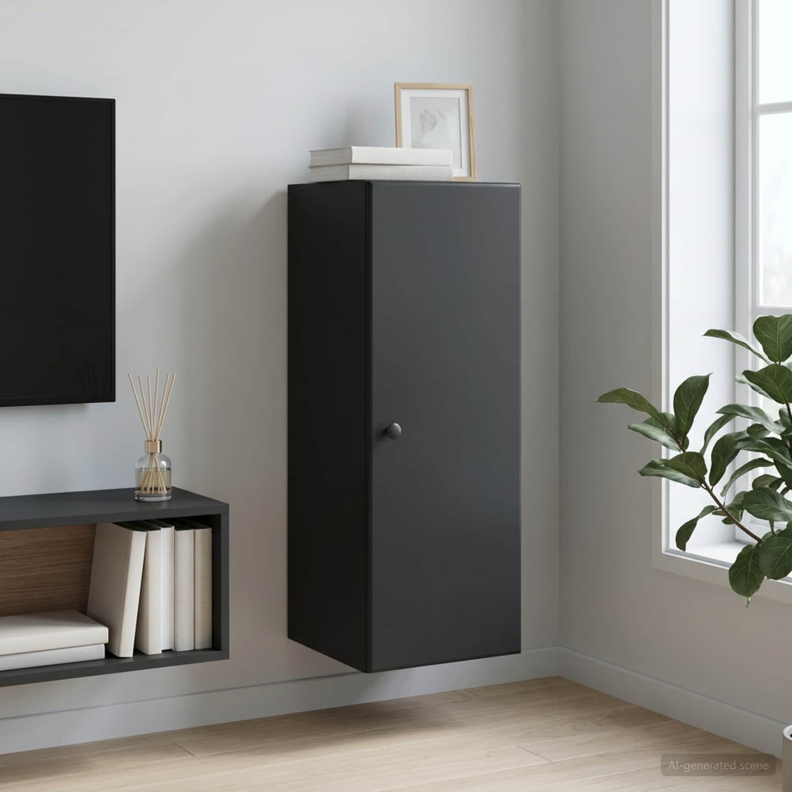 Armoire Murale Noir 33 x 34,5 x 90 cm Bois d'ingénierie - XIOS