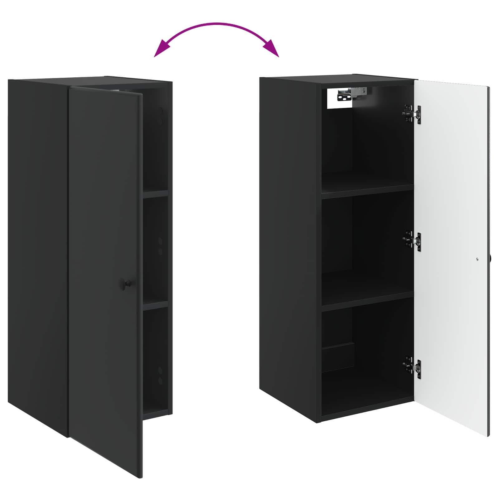 Armoire Murale Noir 33 x 34,5 x 90 cm Bois d'ingénierie - XIOS