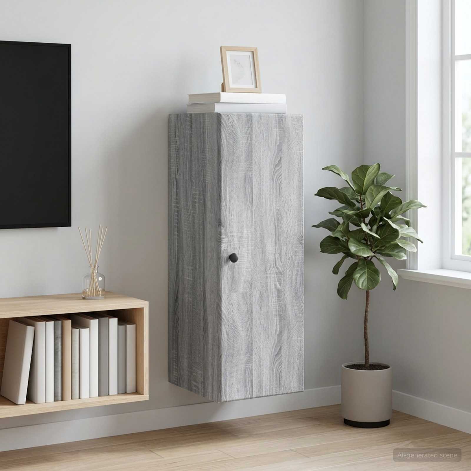 Armoire Murale Sonoma gris 33 x 34,5 x 90 cm Bois d'ingénierie - XIOS
